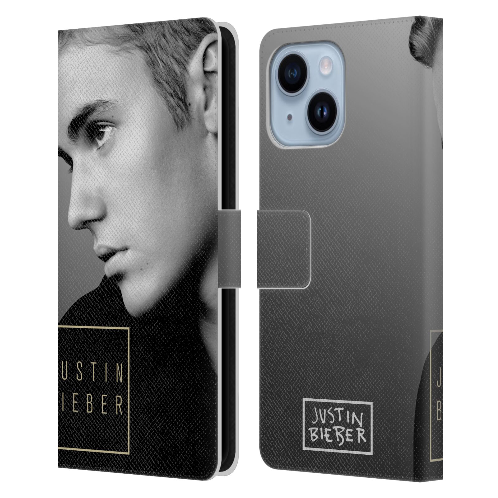 Pouzdro HEAD CASE na mobil Apple Iphone 14 PLUS  Justin Bieber - černobílé zrcadlo