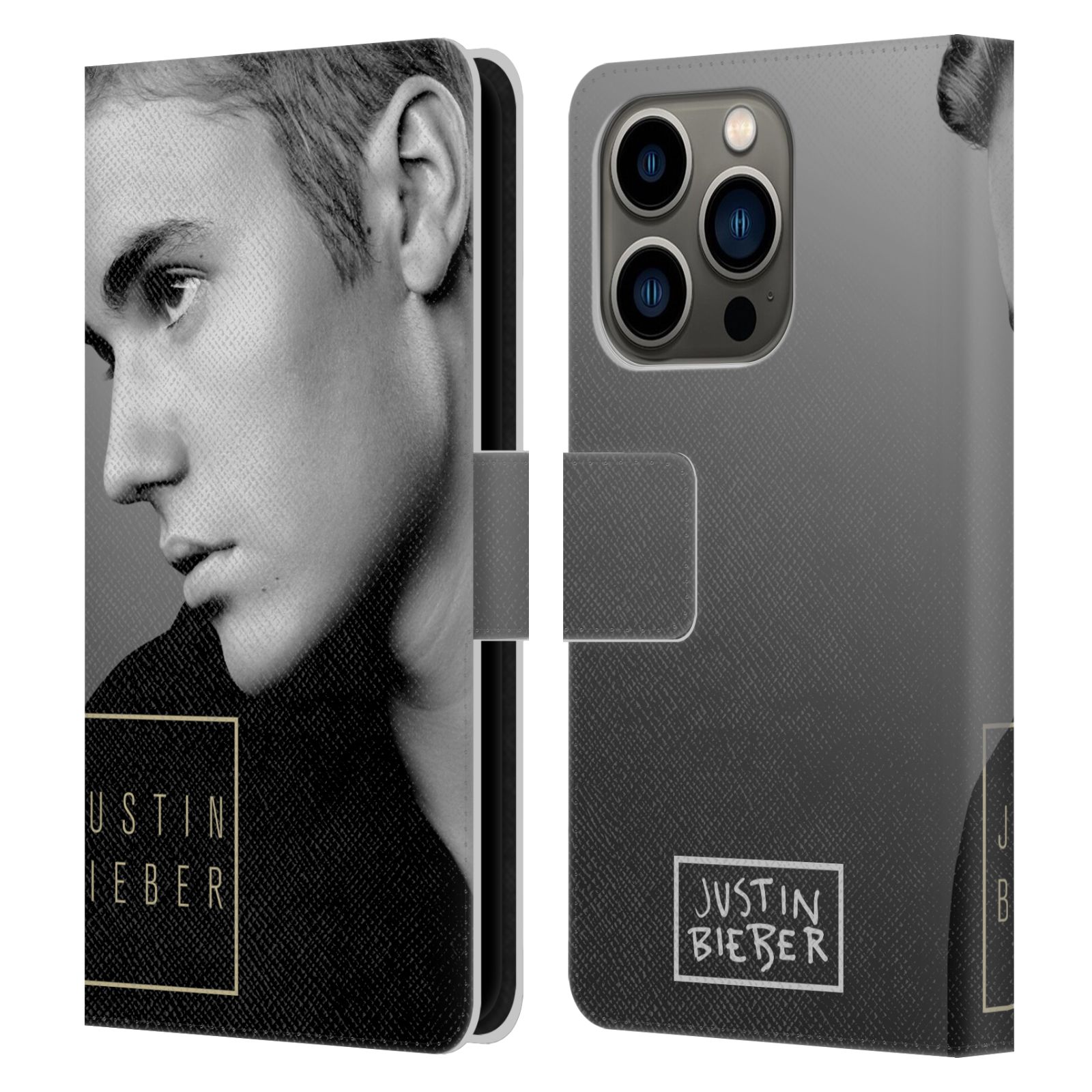 Pouzdro HEAD CASE na mobil Apple Iphone 14 PRO  Justin Bieber - černobílé zrcadlo