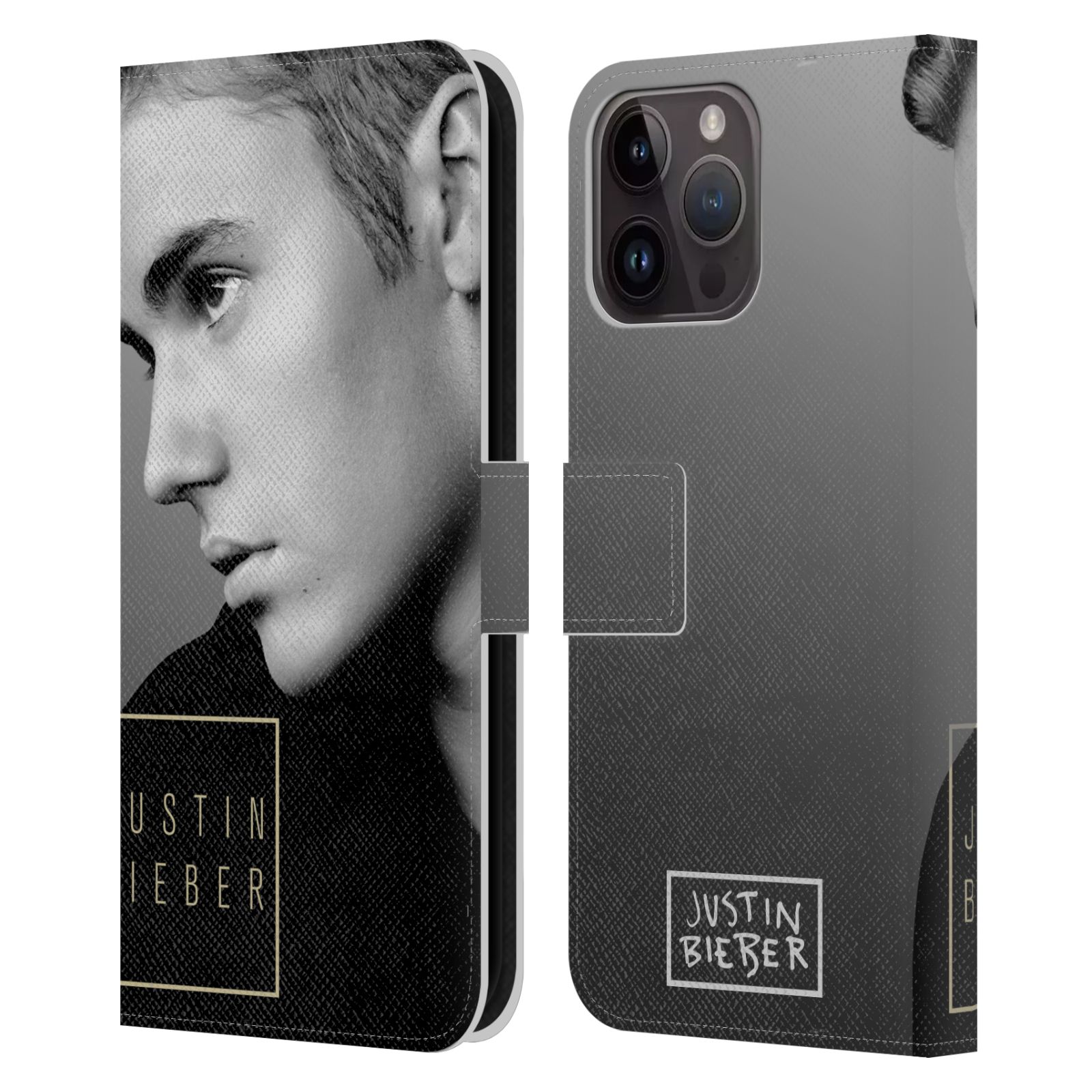 Pouzdro HEAD CASE na mobil Apple Iphone 15 PRO MAX  Justin Bieber - černobílé zrcadlo