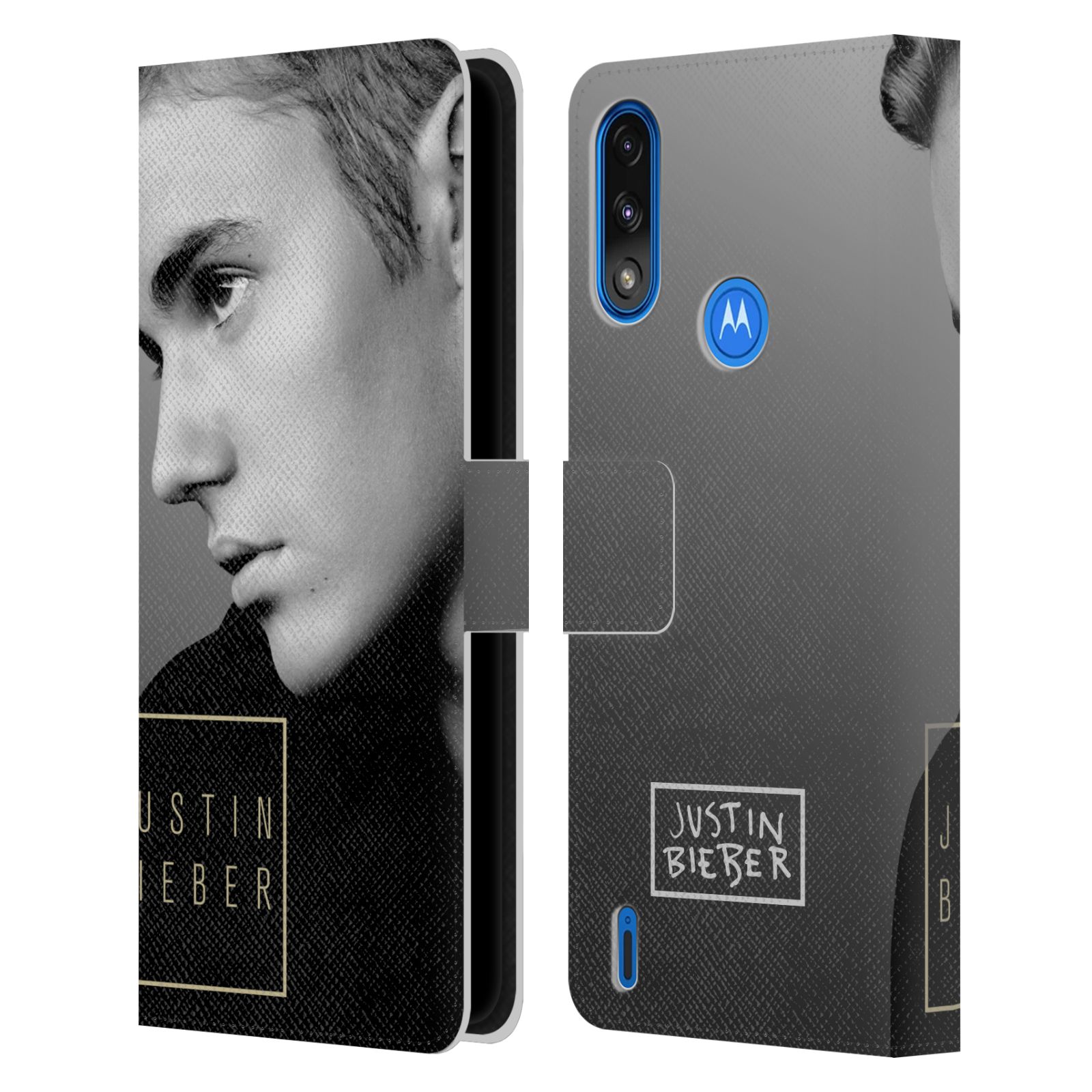 Pouzdro HEAD CASE na mobil Motorola Moto E7 POWER  Justin Bieber - černobílé zrcadlo