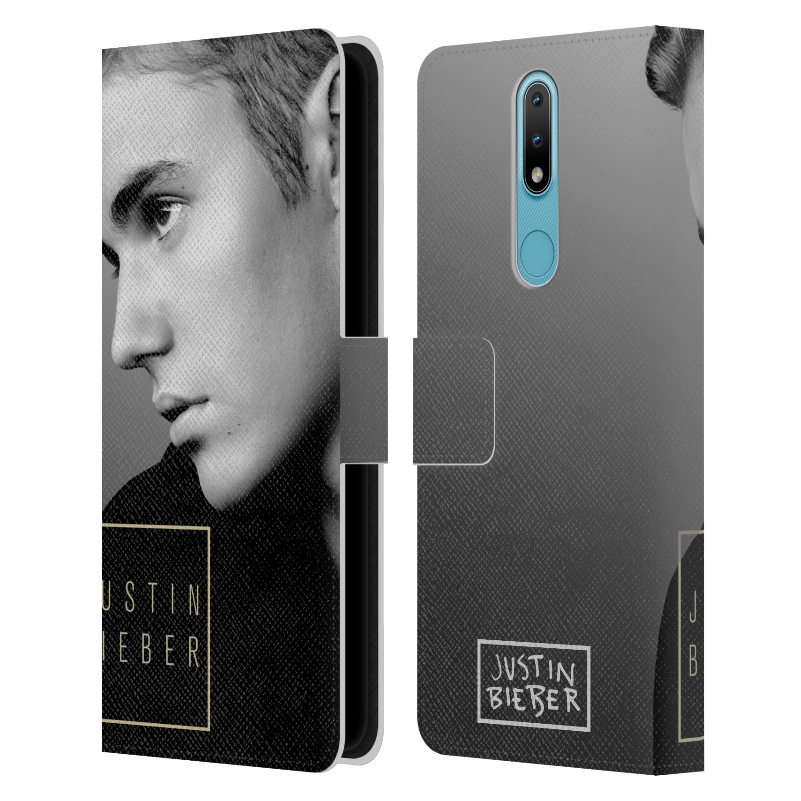 Pouzdro HEAD CASE na mobil Nokia 2.4  Justin Bieber - černobílé zrcadlo