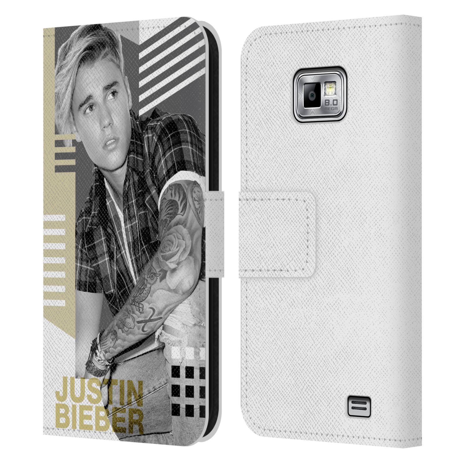 OFFICIAL JUSTIN BIEBER PURPOSE B&W LEATHER BOOK WALLET CASE FOR SAMSUNG