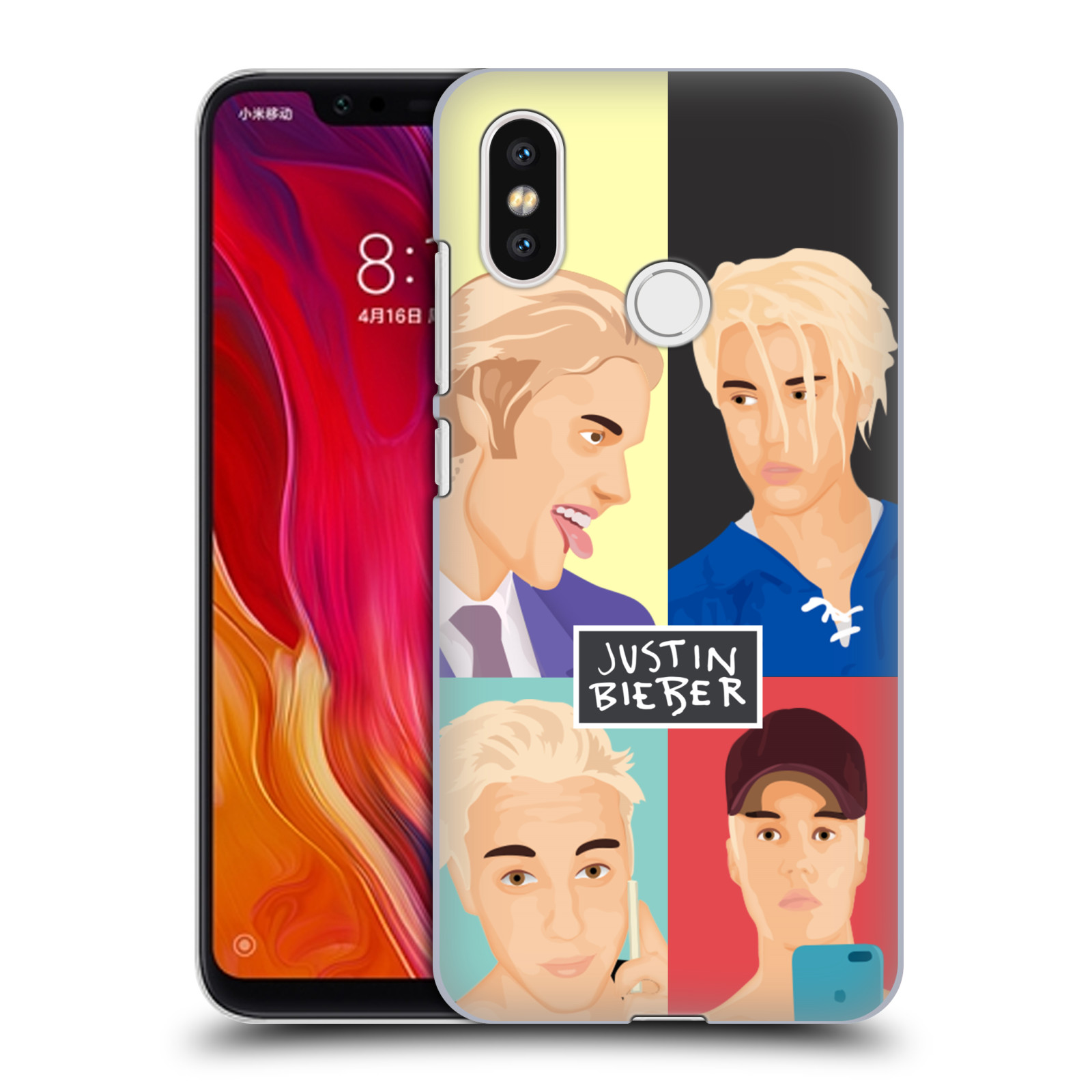 HEAD CASE plastový obal na mobil Xiaomi Mi 8 Justin Bieber kreslená tvář 4 tváře