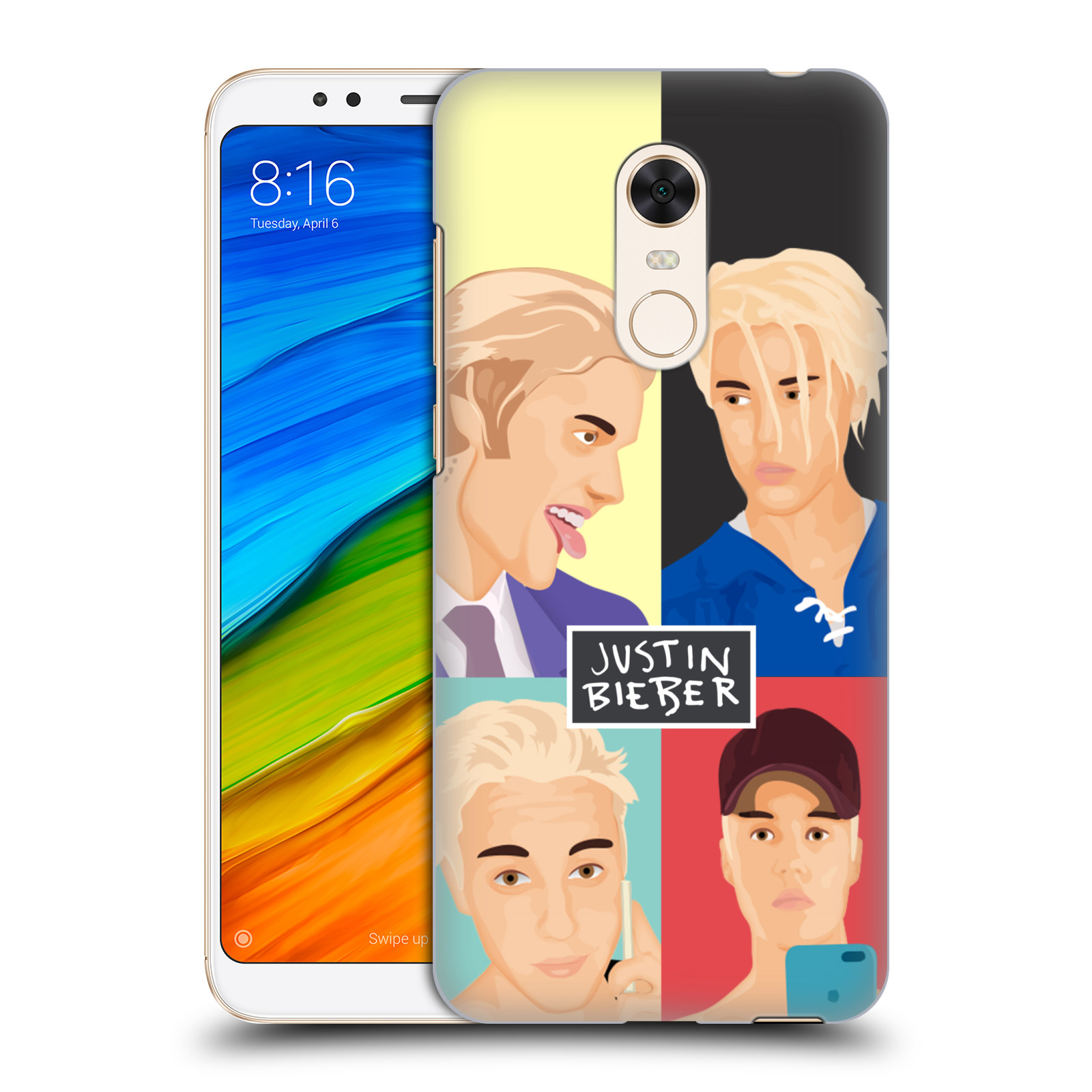 HEAD CASE plastový obal na mobil Xiaomi Redmi 5 PLUS Justin Bieber kreslená tvář 4 tváře