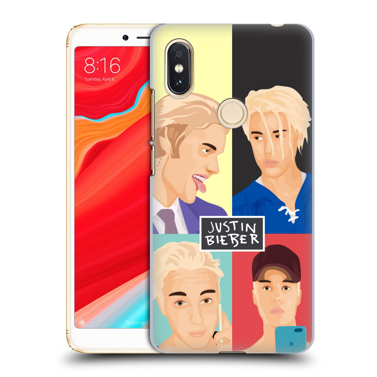 HEAD CASE plastový obal na mobil Xiaomi Redmi S2 Justin Bieber kreslená tvář 4 tváře
