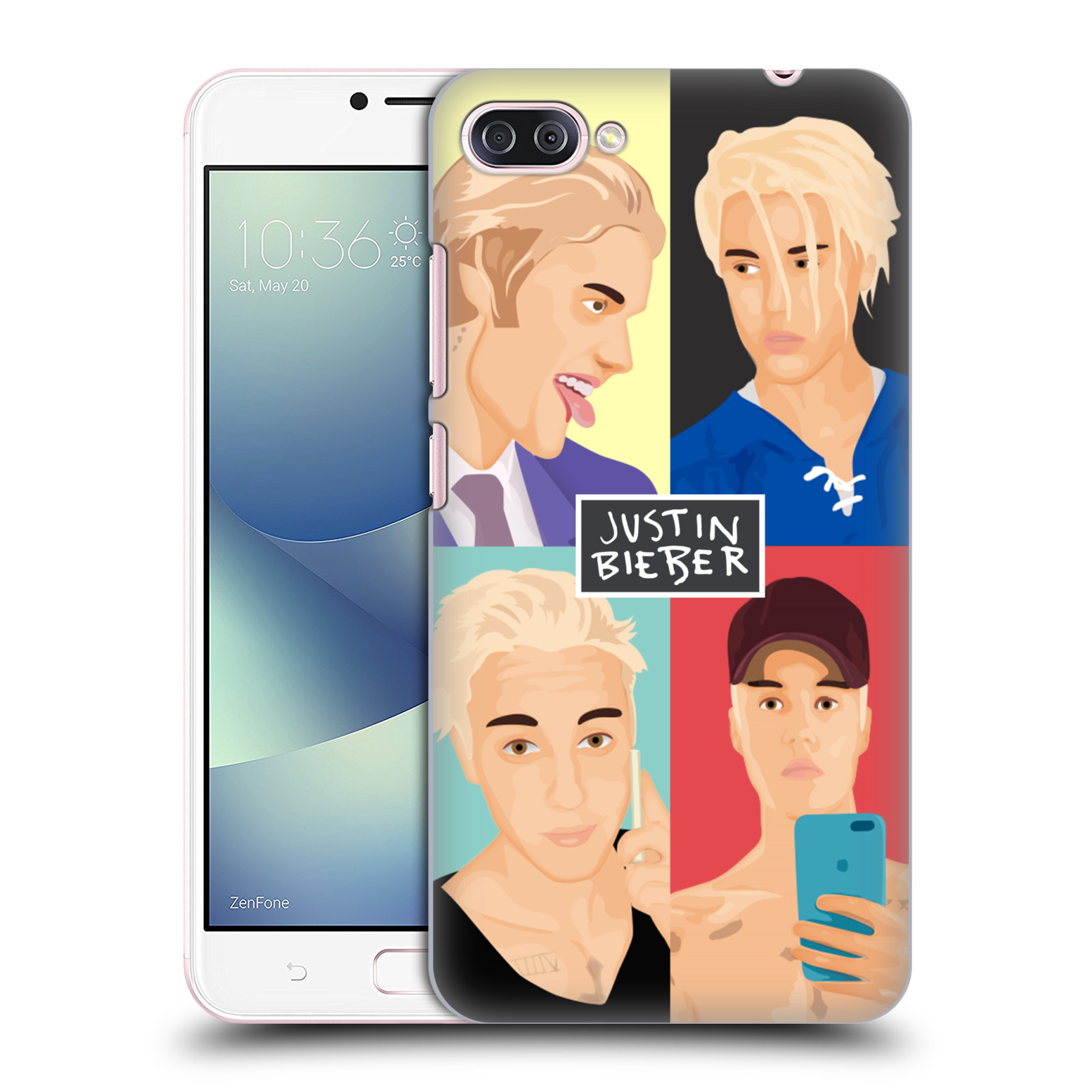 HEAD CASE plastový obal na mobil Asus Zenfone 4 MAX ZC554KL Justin Bieber kreslená tvář 4 tváře