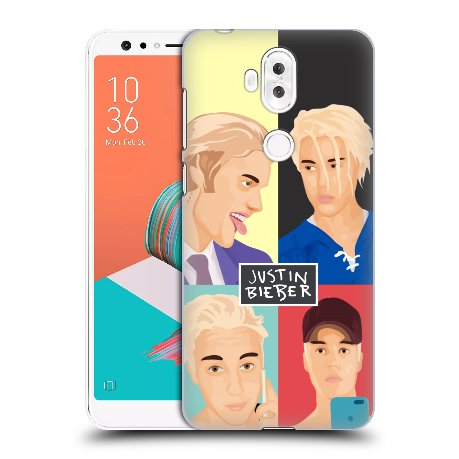 HEAD CASE plastový obal na mobil Asus Zenfone 5 LITE ZC600KL Justin Bieber kreslená tvář 4 tváře