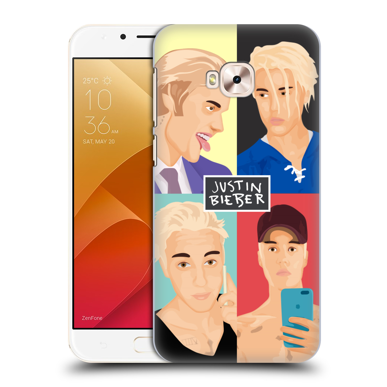 HEAD CASE plastový obal na mobil Asus Zenfone 4 Selfie Pro ZD552KL Justin Bieber kreslená tvář 4 tváře