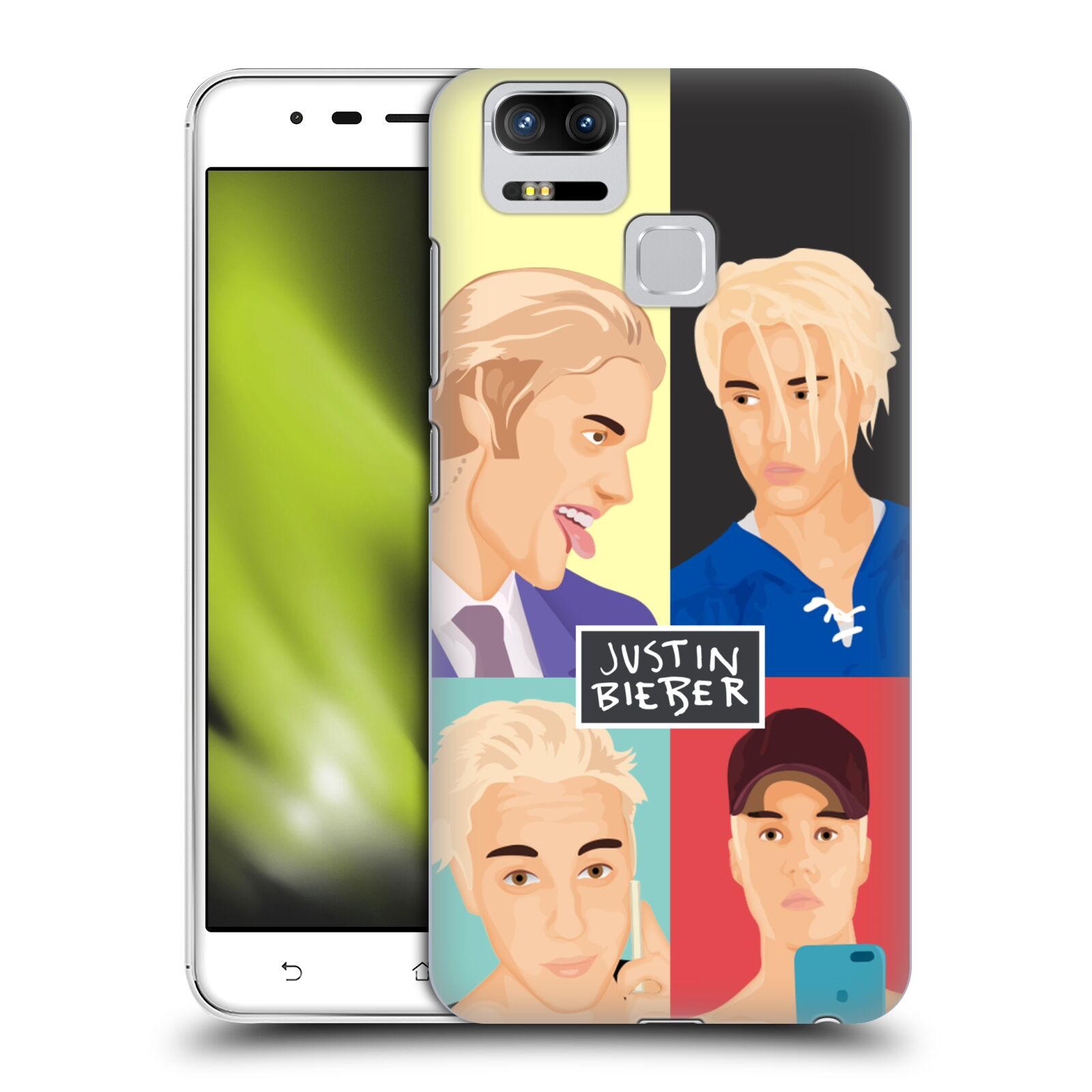 HEAD CASE plastový obal na mobil Asus Zenfone 3 Zoom ZE553KL Justin Bieber kreslená tvář 4 tváře