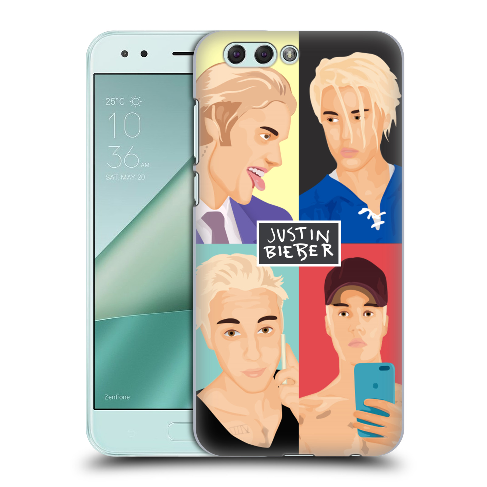 HEAD CASE plastový obal na mobil Asus Zenfone 4 ZE554KL Justin Bieber kreslená tvář 4 tváře