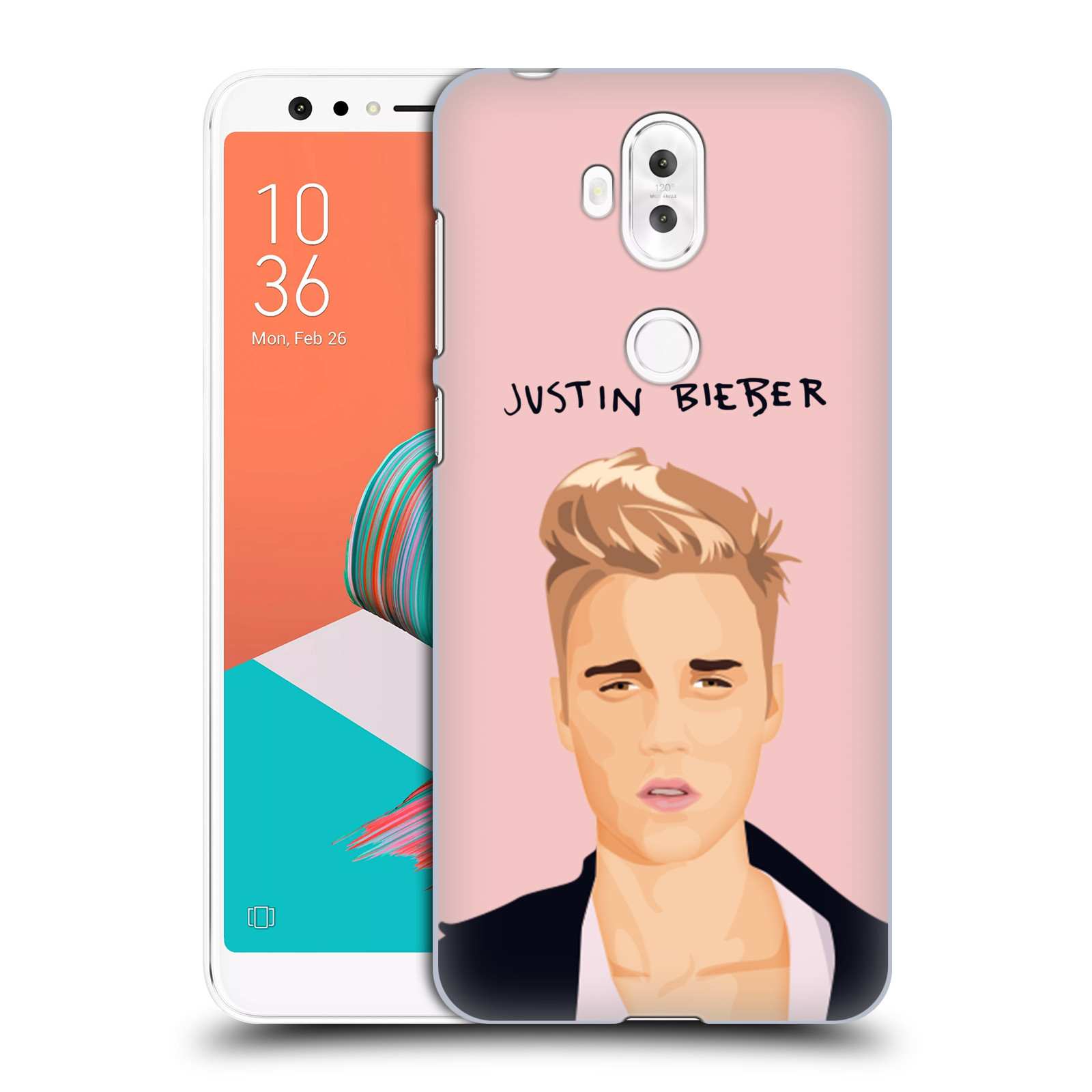 HEAD CASE plastový obal na mobil Asus Zenfone 5 LITE ZC600KL Justin Bieber kreslená tvář růžové pozadí