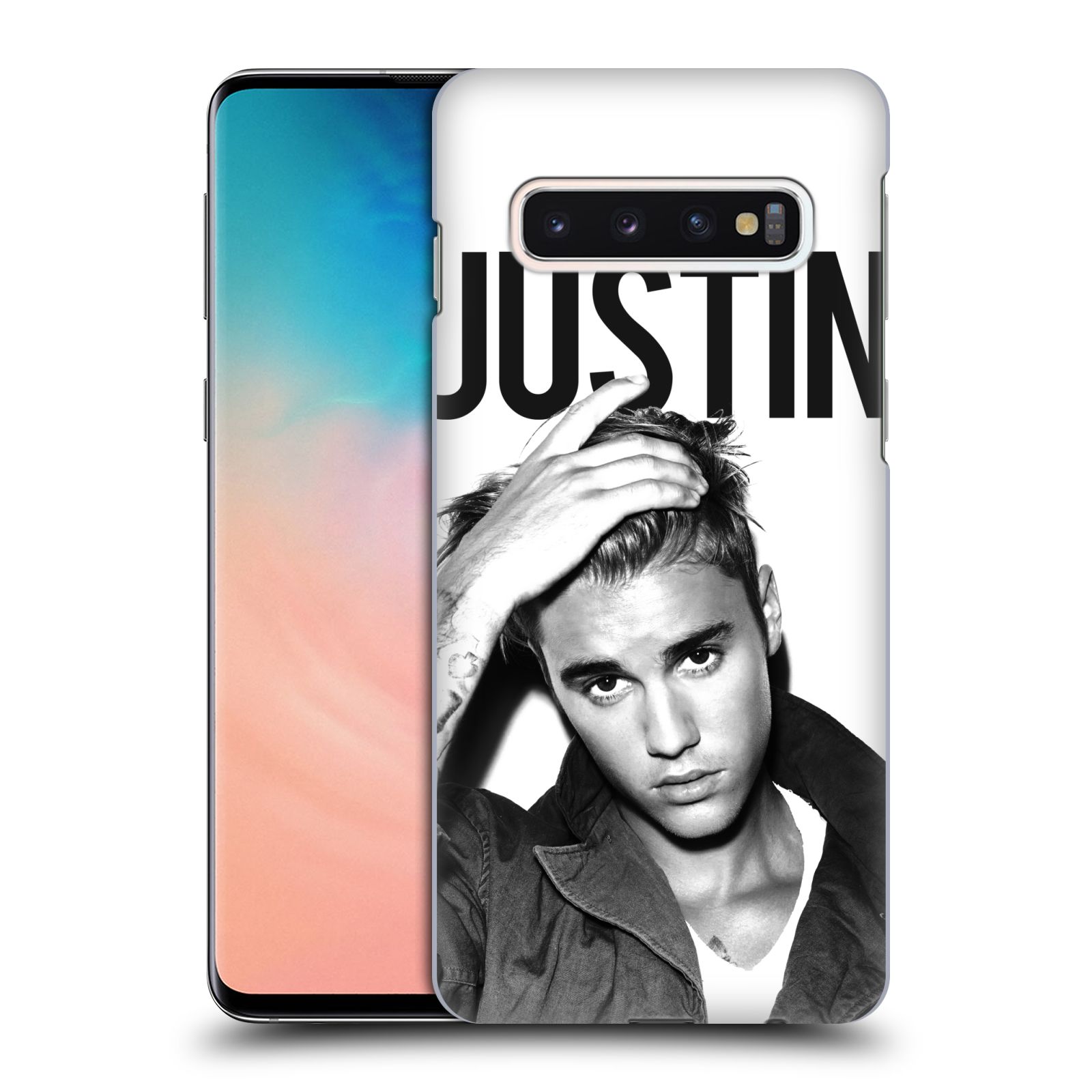 Pouzdro na mobil Samsung Galaxy S10 - HEAD CASE - Justin Bieber foto Purpose černá a bílá