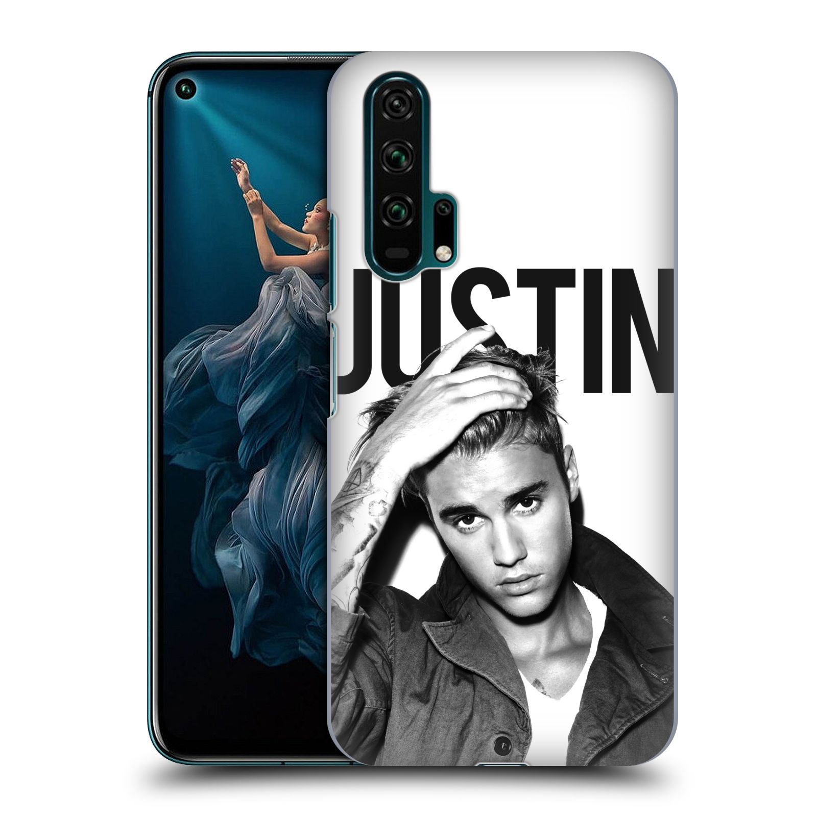 Pouzdro na mobil Honor 20 PRO - HEAD CASE - Justin Bieber foto Purpose černá a bílá