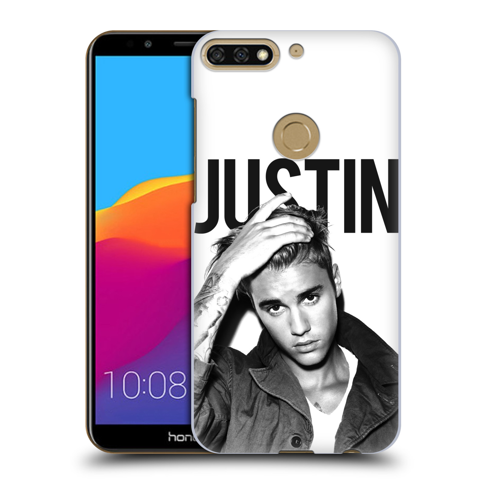 HEAD CASE plastový obal na mobil Honor 7c Justin Bieber foto Purpose černá a bílá