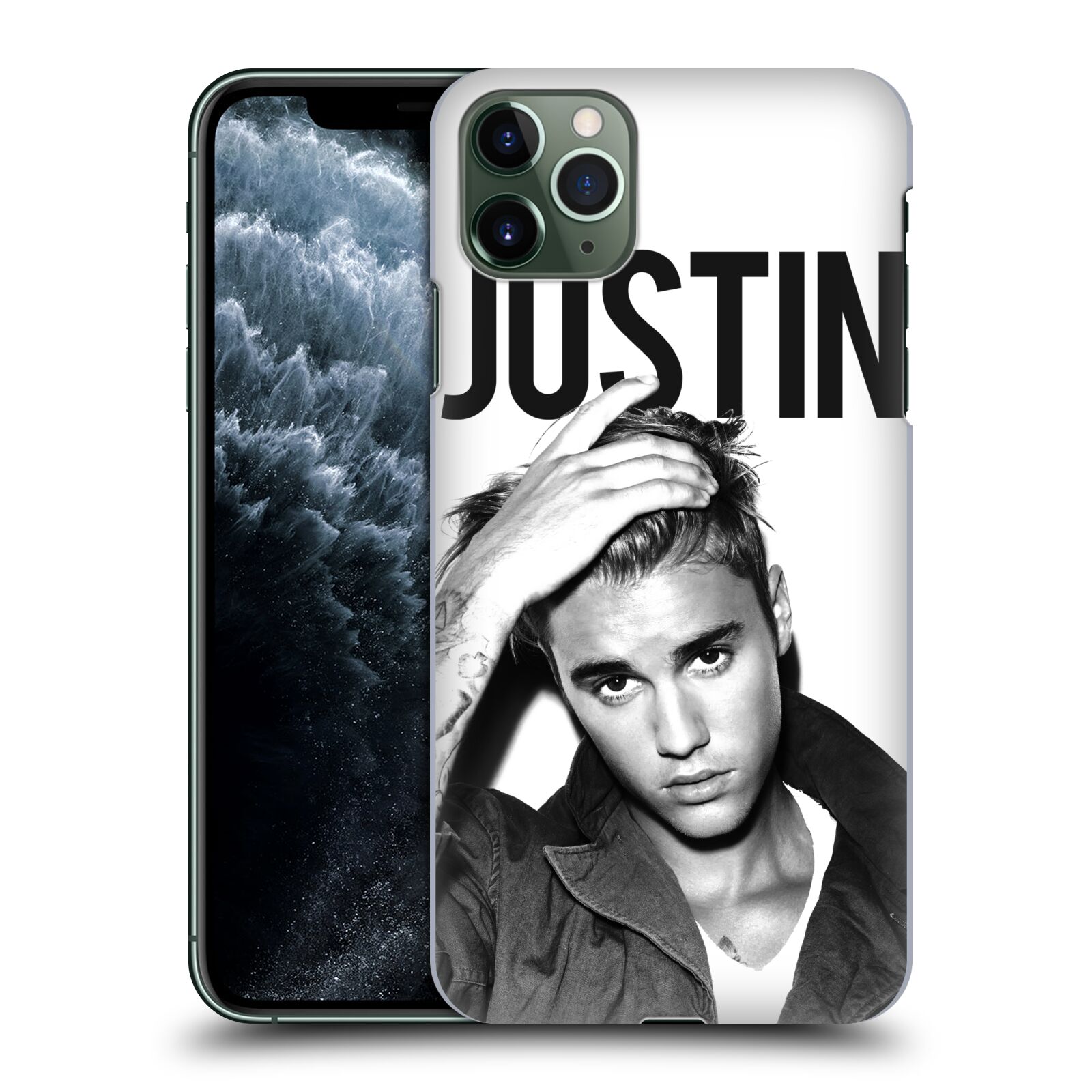 Pouzdro na mobil Apple Iphone 11 PRO MAX - HEAD CASE - Justin Bieber foto Purpose černá a bílá