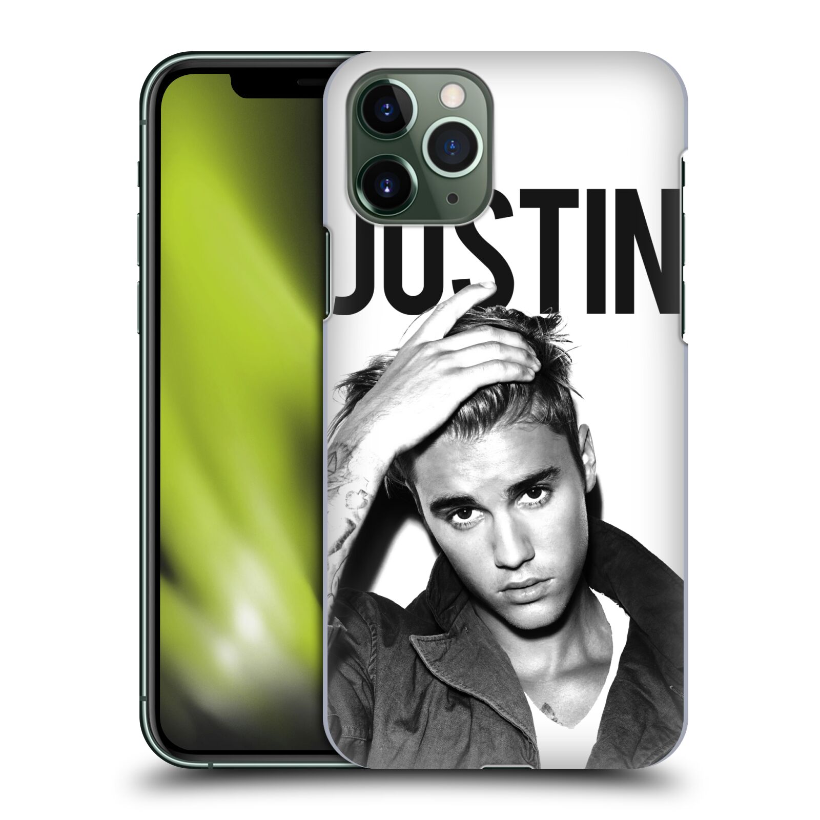 Pouzdro na mobil Apple Iphone 11 PRO - HEAD CASE - Justin Bieber foto Purpose černá a bílá