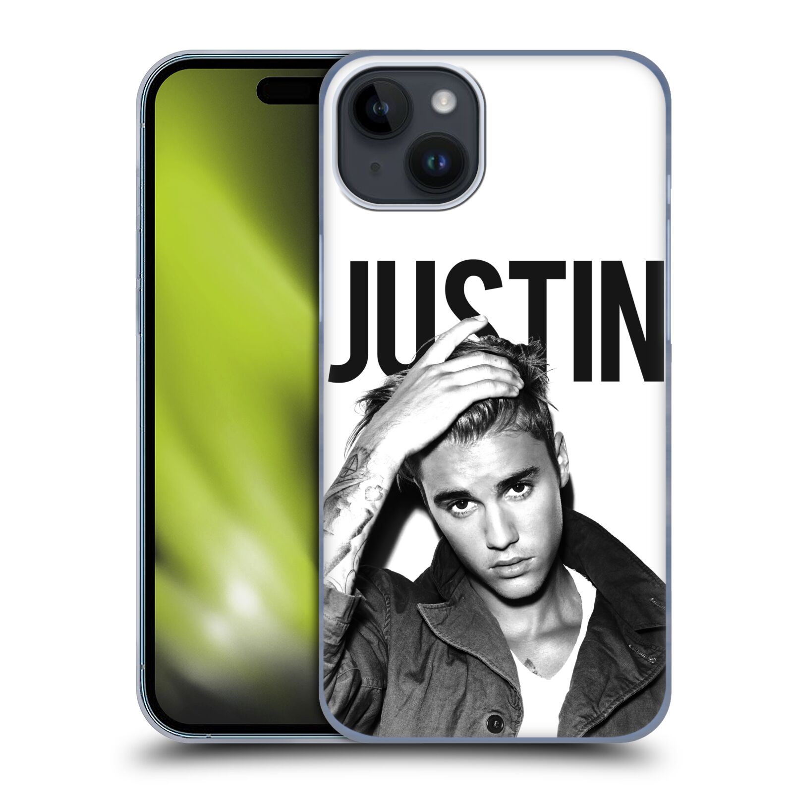 Plastový obal HEAD CASE na mobil Apple Iphone 15 PLUS  - Zpěvák - Justin Bieber