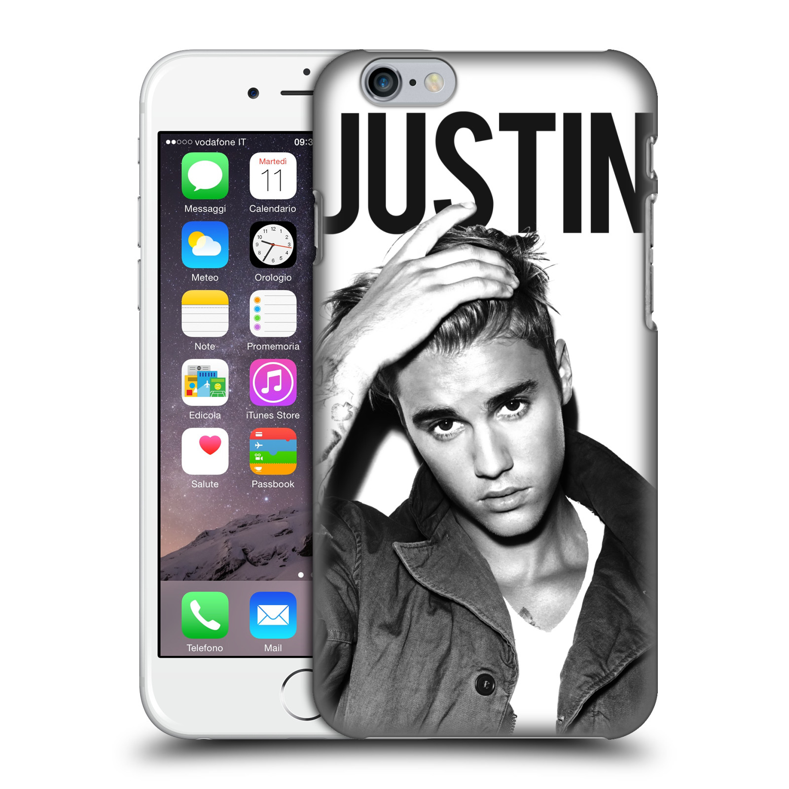 Plastové pouzdro pro mobil Apple Iphone 6/6S Justin Bieber foto Purpose černá a bílá
