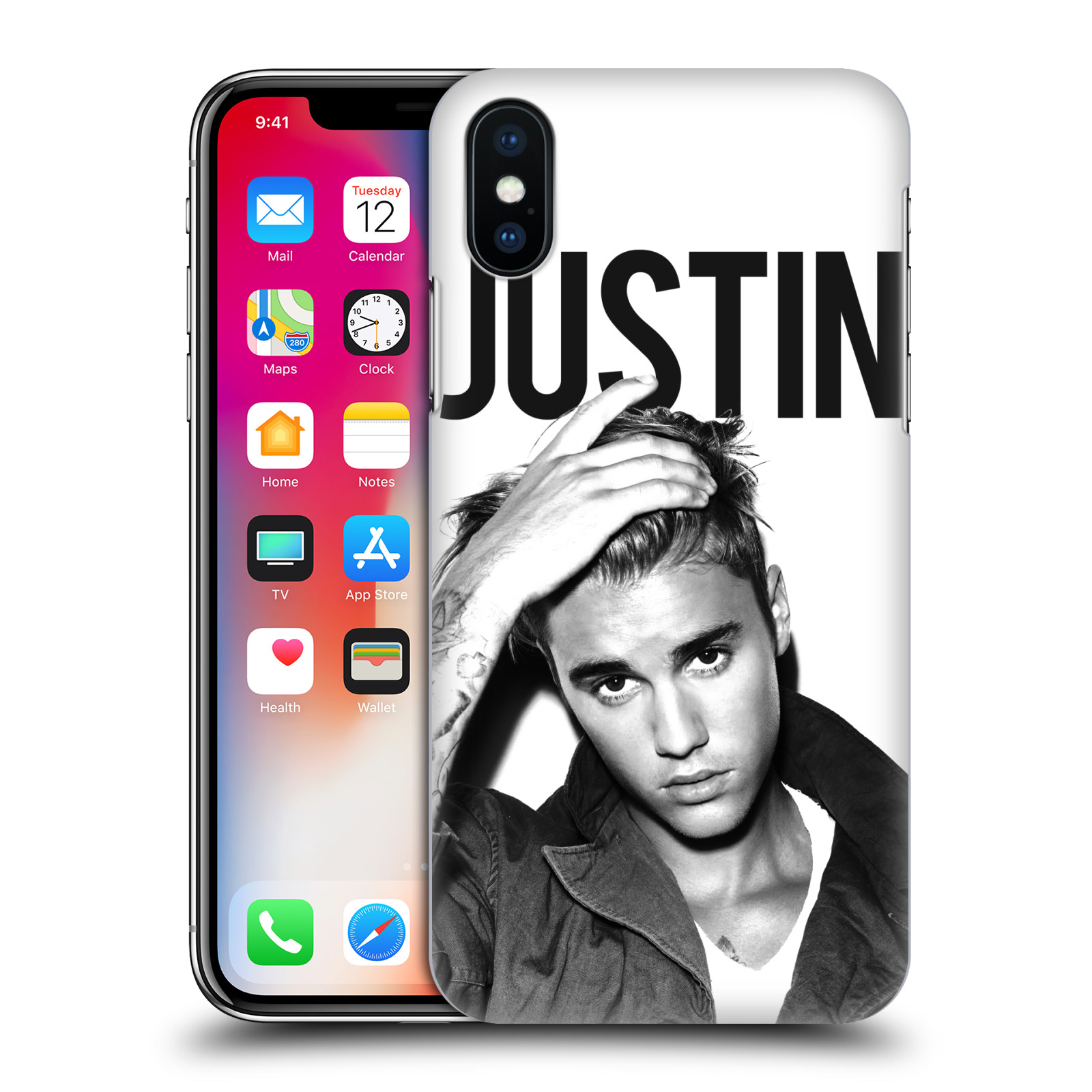 HEAD CASE plastový obal na mobil Apple Iphone X / XS Justin Bieber foto Purpose černá a bílá