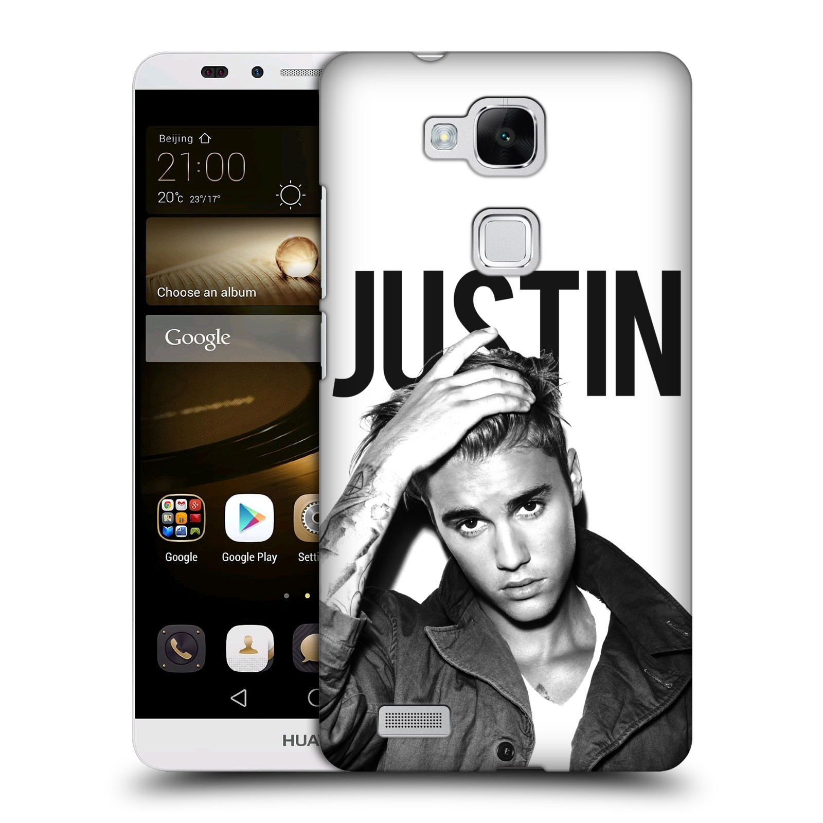 HEAD CASE plastový obal na mobil Huawei Mate 7 Justin Bieber foto Purpose černá a bílá