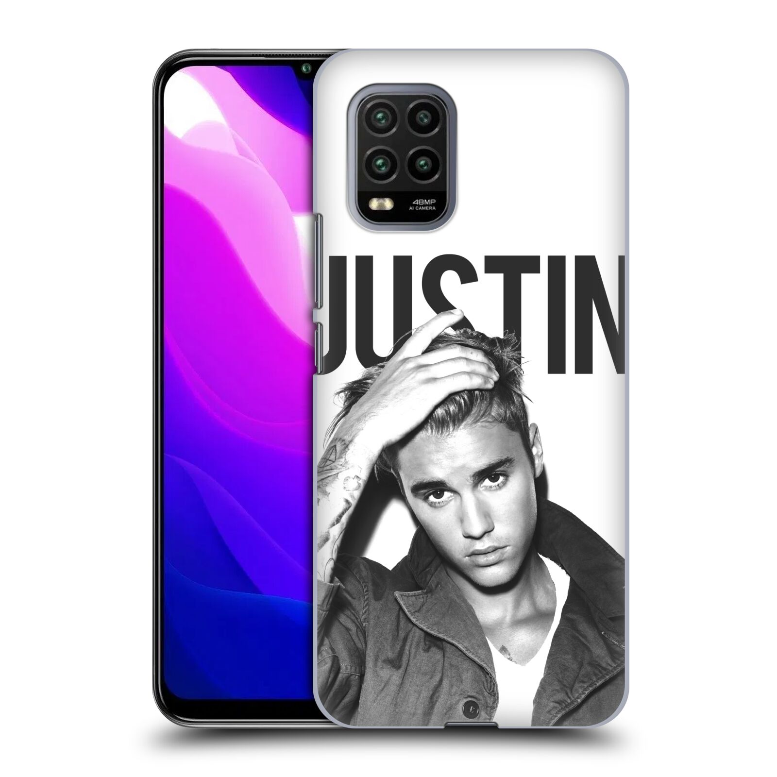 Zadní kryt, obal na mobil Xiaomi Mi 10 LITE Justin Bieber foto Purpose černá a bílá