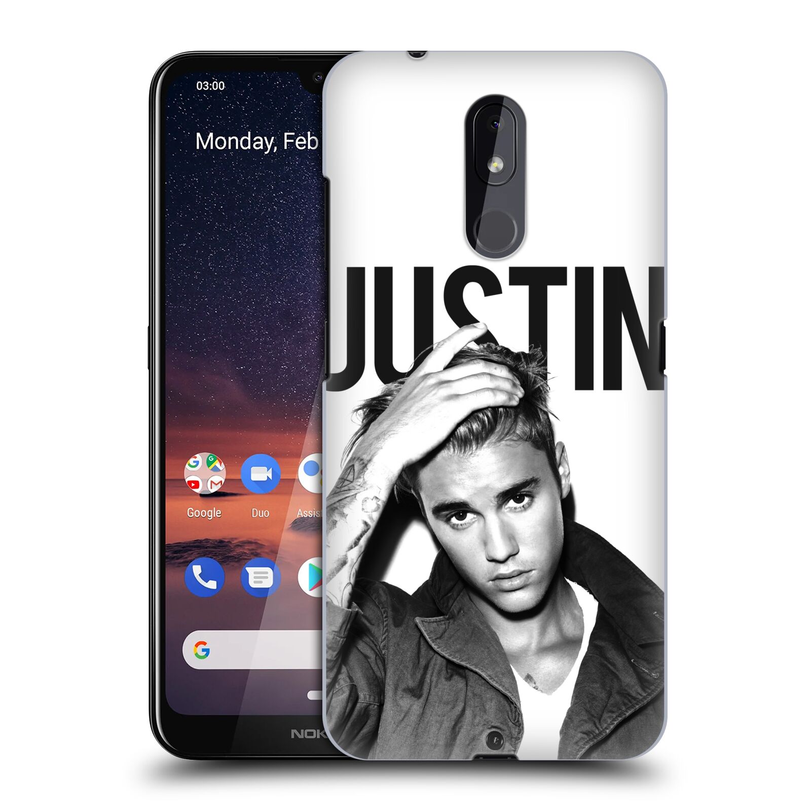 Pouzdro na mobil Nokia 3.2 - HEAD CASE - Justin Bieber foto Purpose černá a bílá