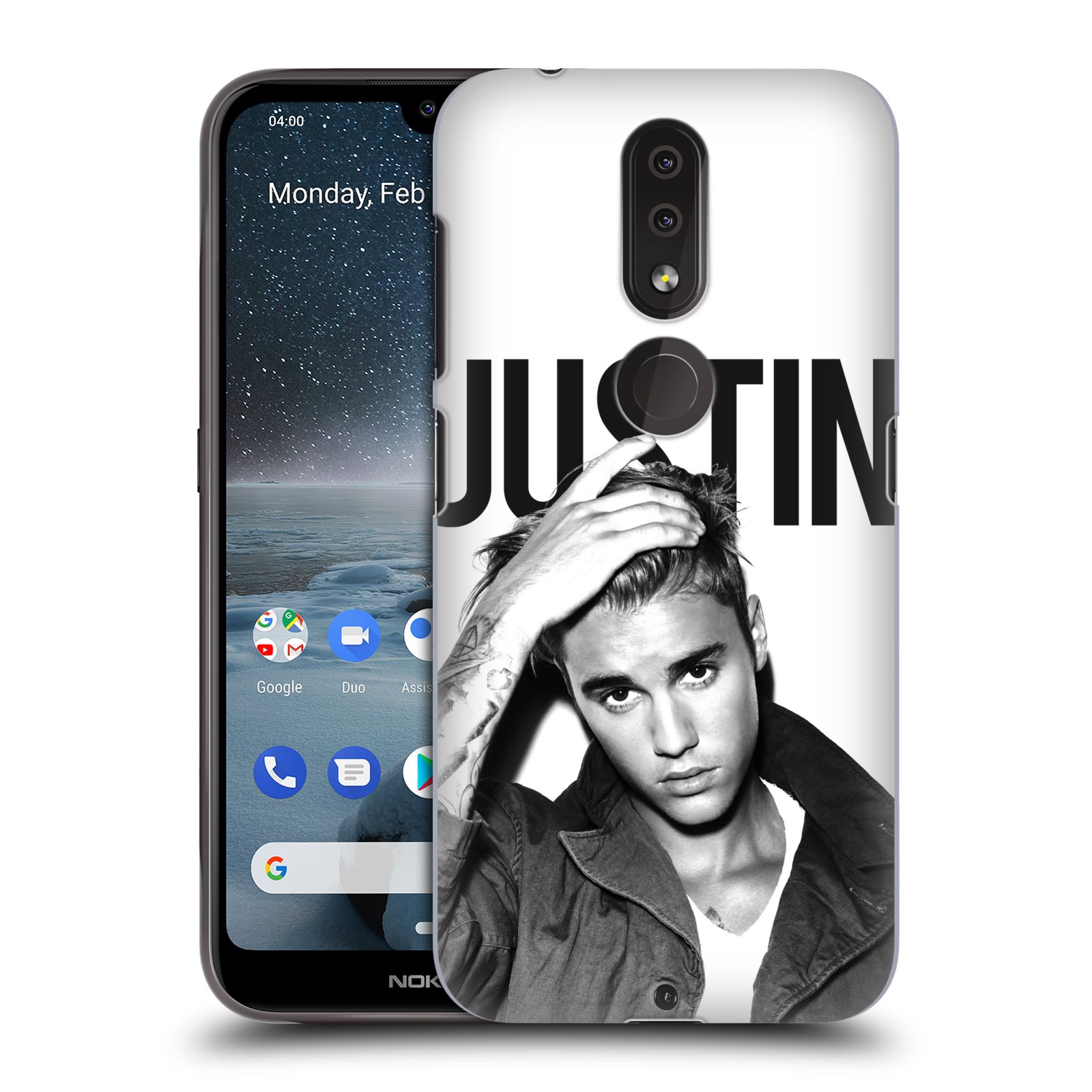 Pouzdro na mobil Nokia 4.2 - HEAD CASE - Justin Bieber foto Purpose černá a bílá