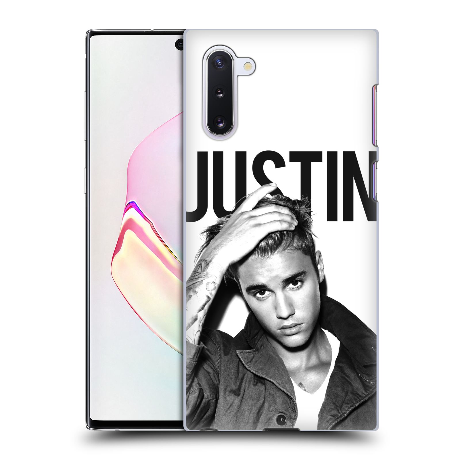 Pouzdro na mobil Samsung Galaxy Note 10 - HEAD CASE - Justin Bieber foto Purpose černá a bílá