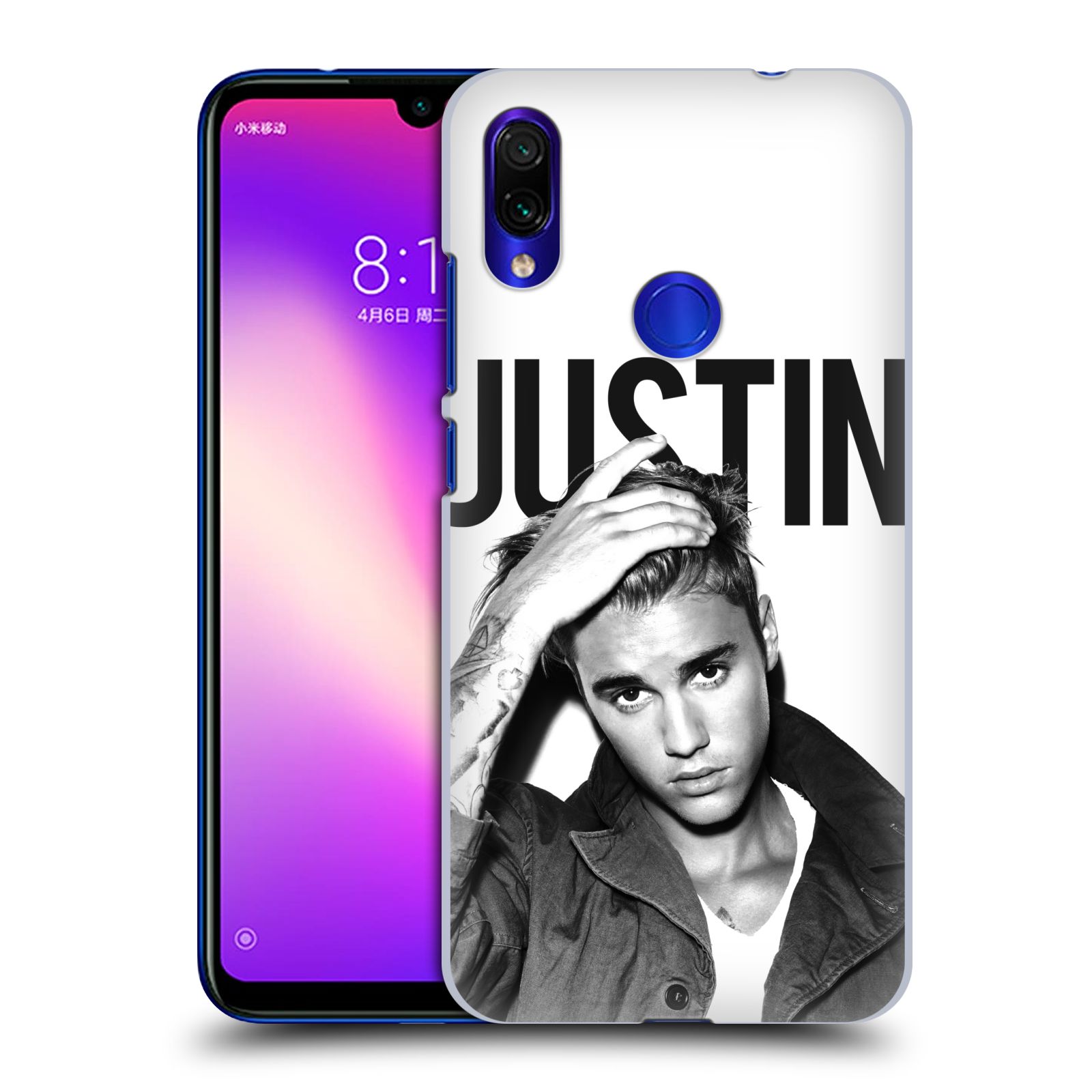Pouzdro na mobil Xiaomi Redmi Note 7 - Head Case - Justin Bieber foto Purpose černá a bílá