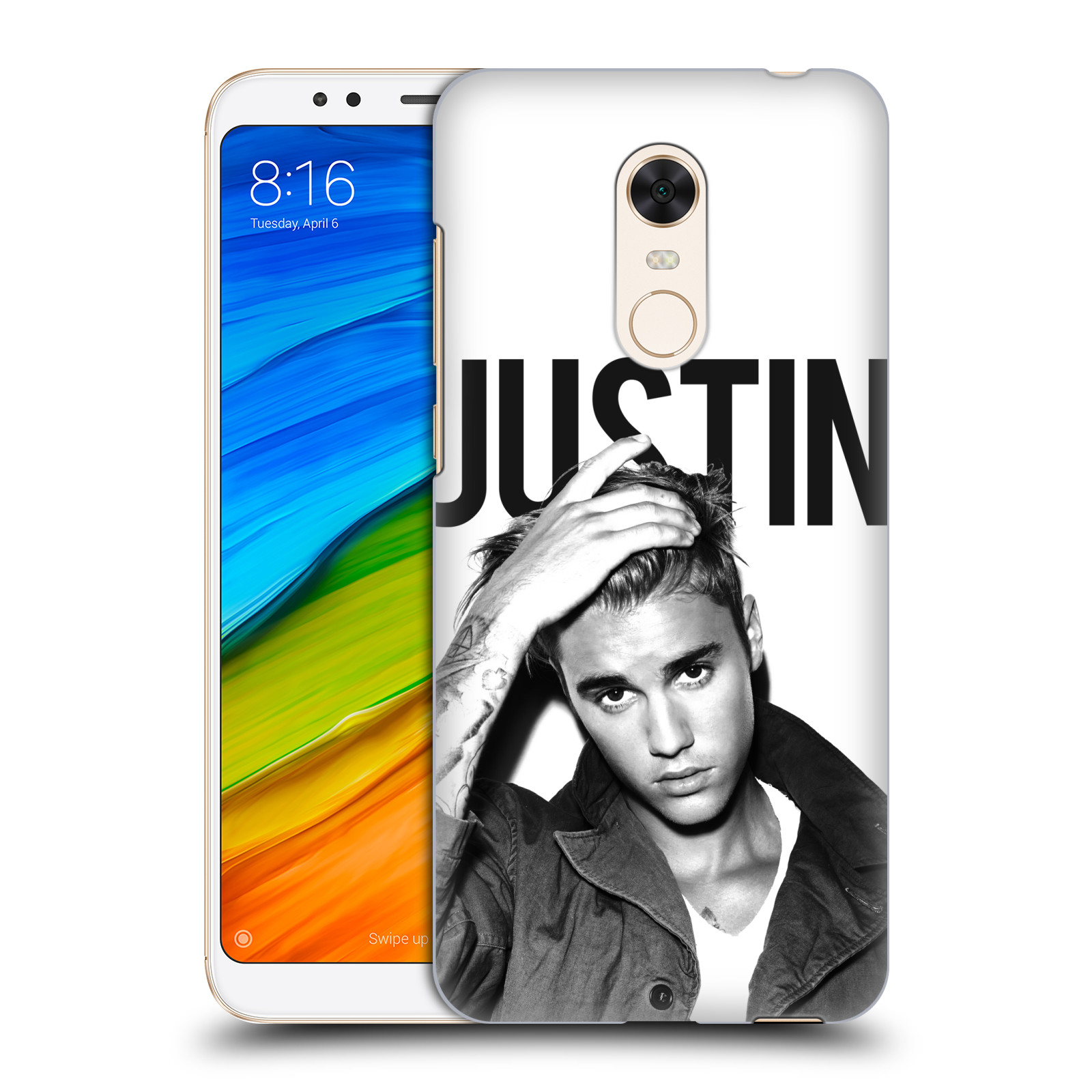 HEAD CASE plastový obal na mobil Xiaomi Redmi 5 PLUS Justin Bieber foto Purpose černá a bílá
