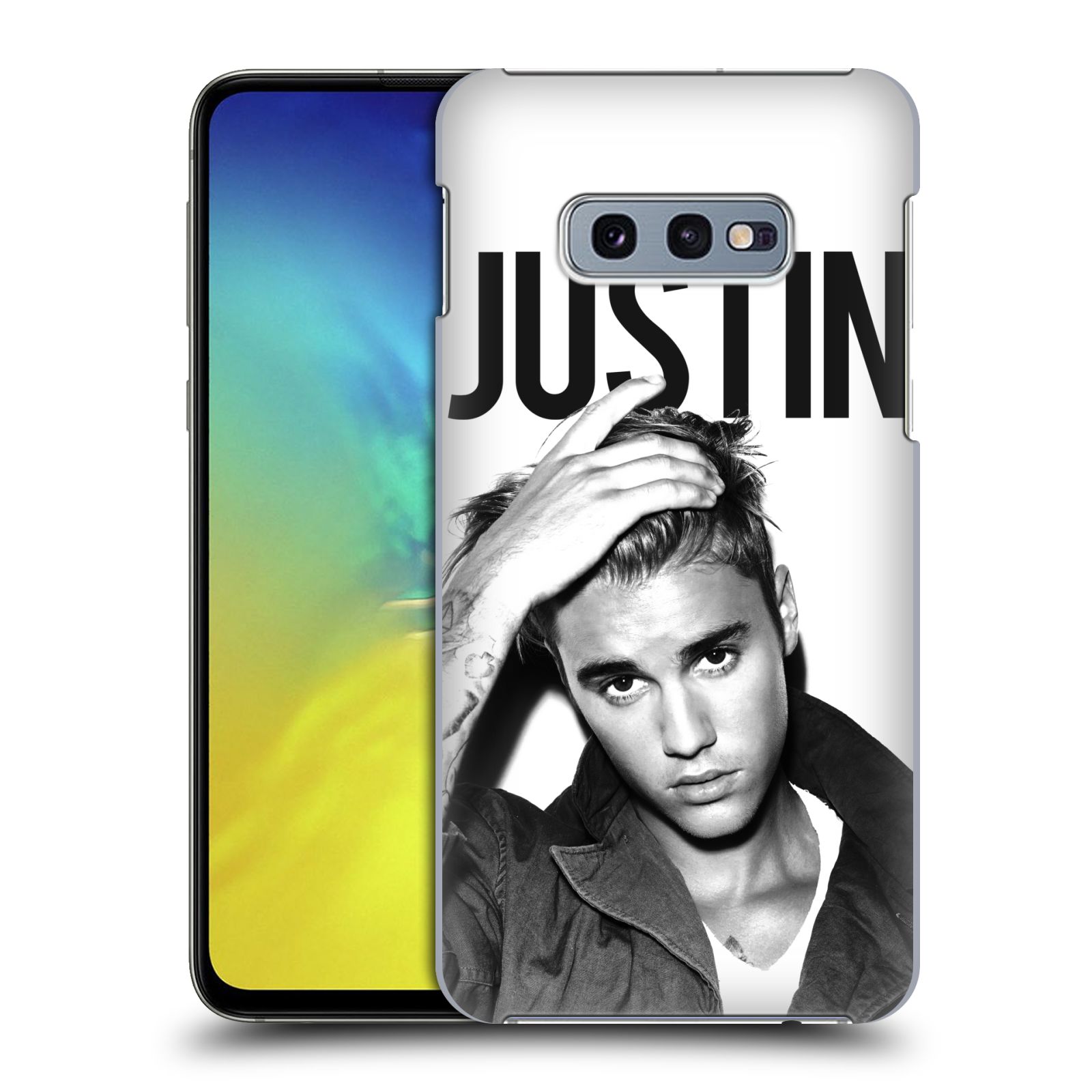 Pouzdro na mobil Samsung Galaxy S10e - HEAD CASE - Justin Bieber foto Purpose černá a bílá