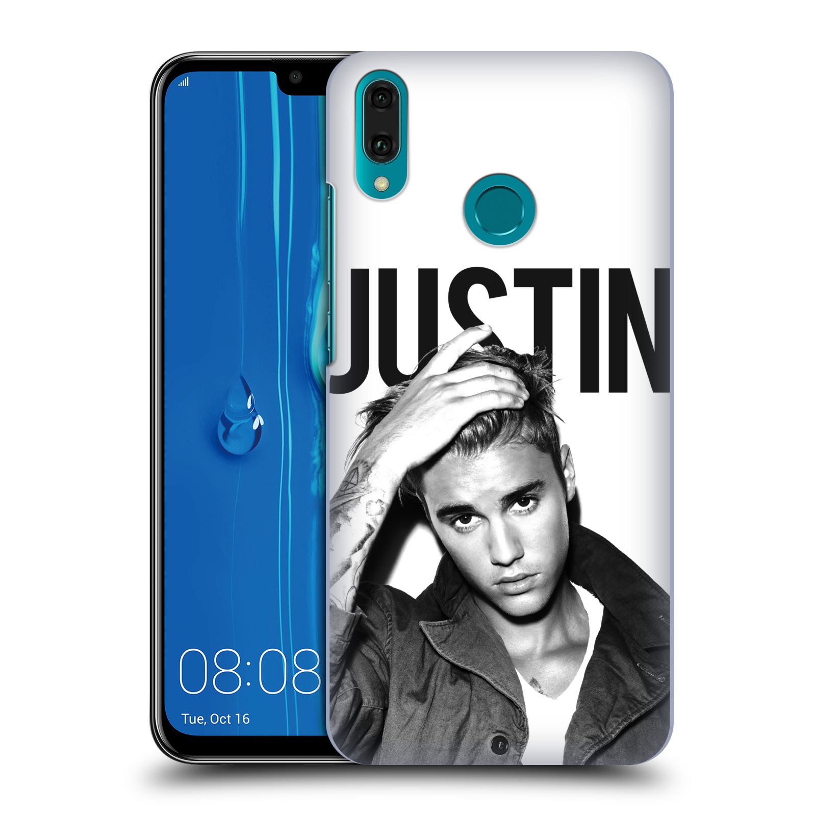 Pouzdro na mobil Huawei Y9 2019 - HEAD CASE - Justin Bieber foto Purpose černá a bílá