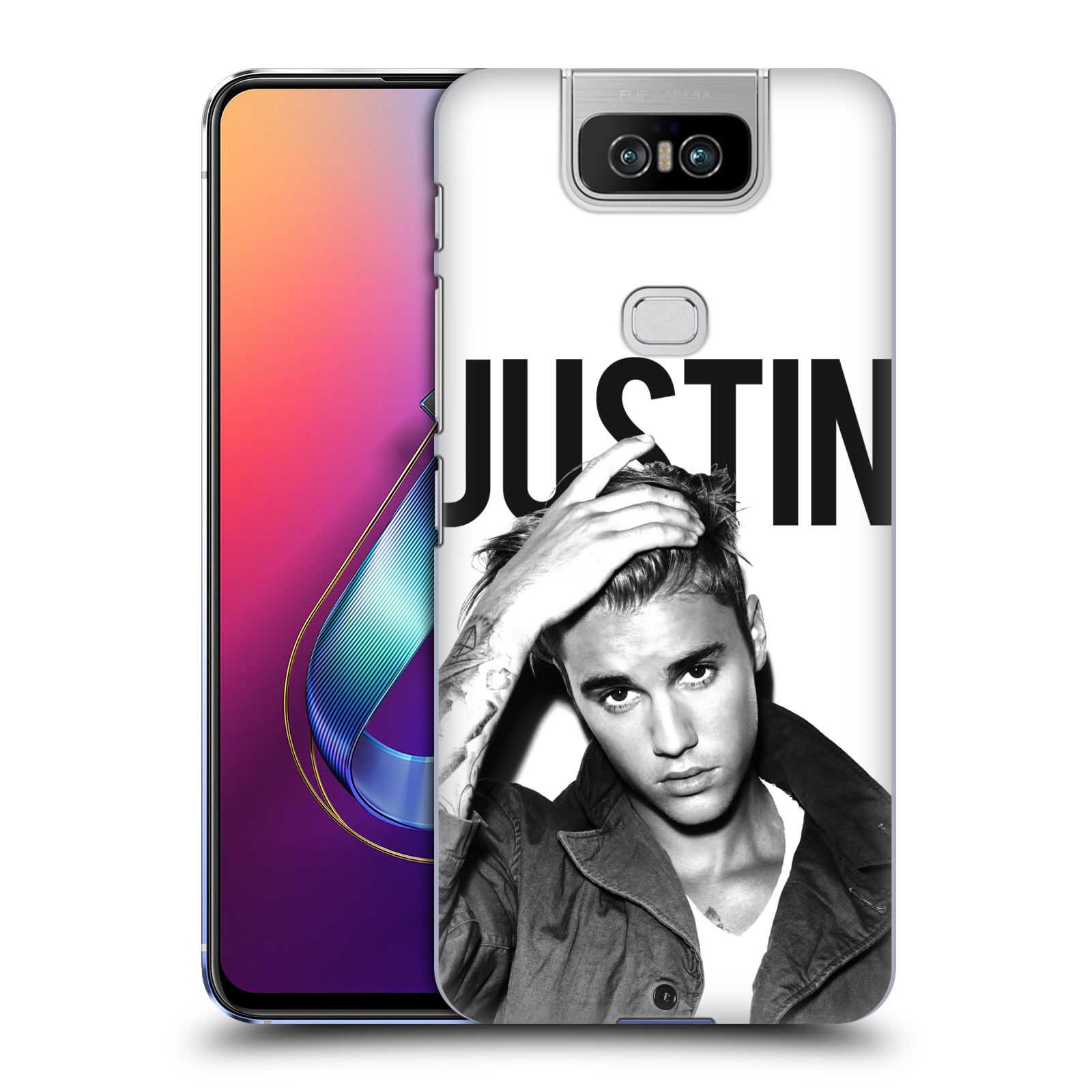 Pouzdro na mobil Asus Zenfone 6 ZS630KL - HEAD CASE - Justin Bieber foto Purpose černá a bílá