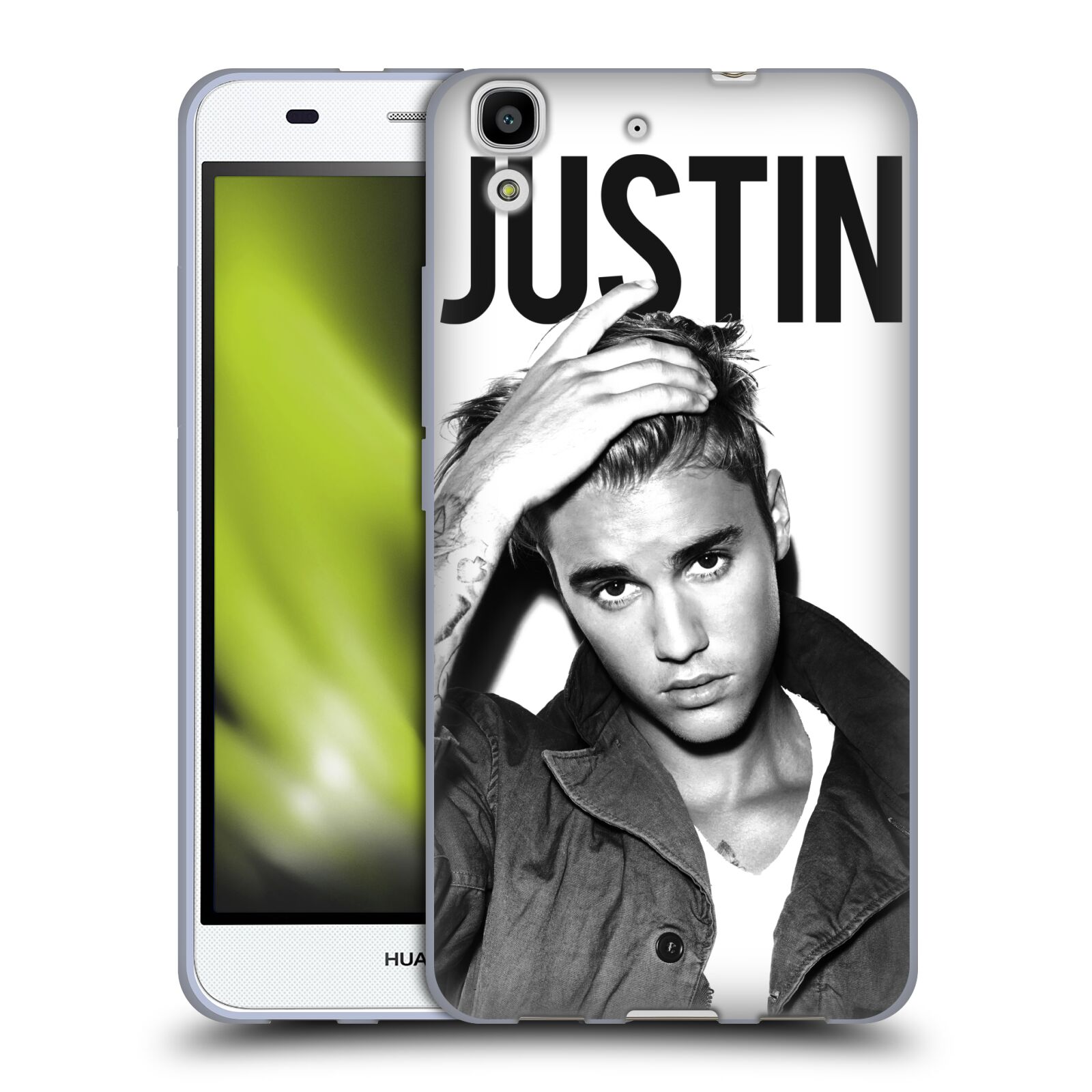 HEAD CASE silikonový obal na mobil Huawei Y6 Justin Bieber foto Purpose černá a bílá