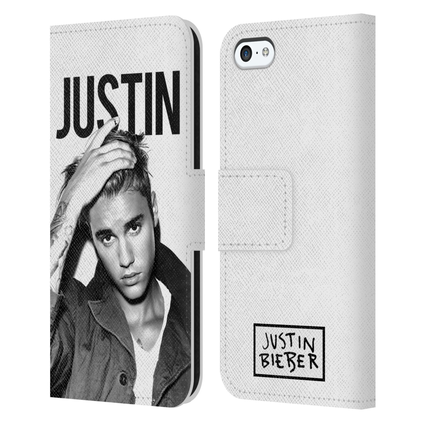 HEAD CASE Flipové pouzdro pro mobil Apple Iphone 5C originální potisk Justin Bieber póza černobílá