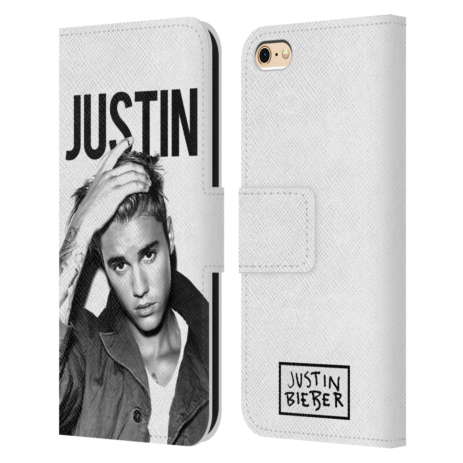 HEAD CASE Flipové pouzdro pro mobil Apple Iphone 6 / 6S originální potisk Justin Bieber póza černobílá