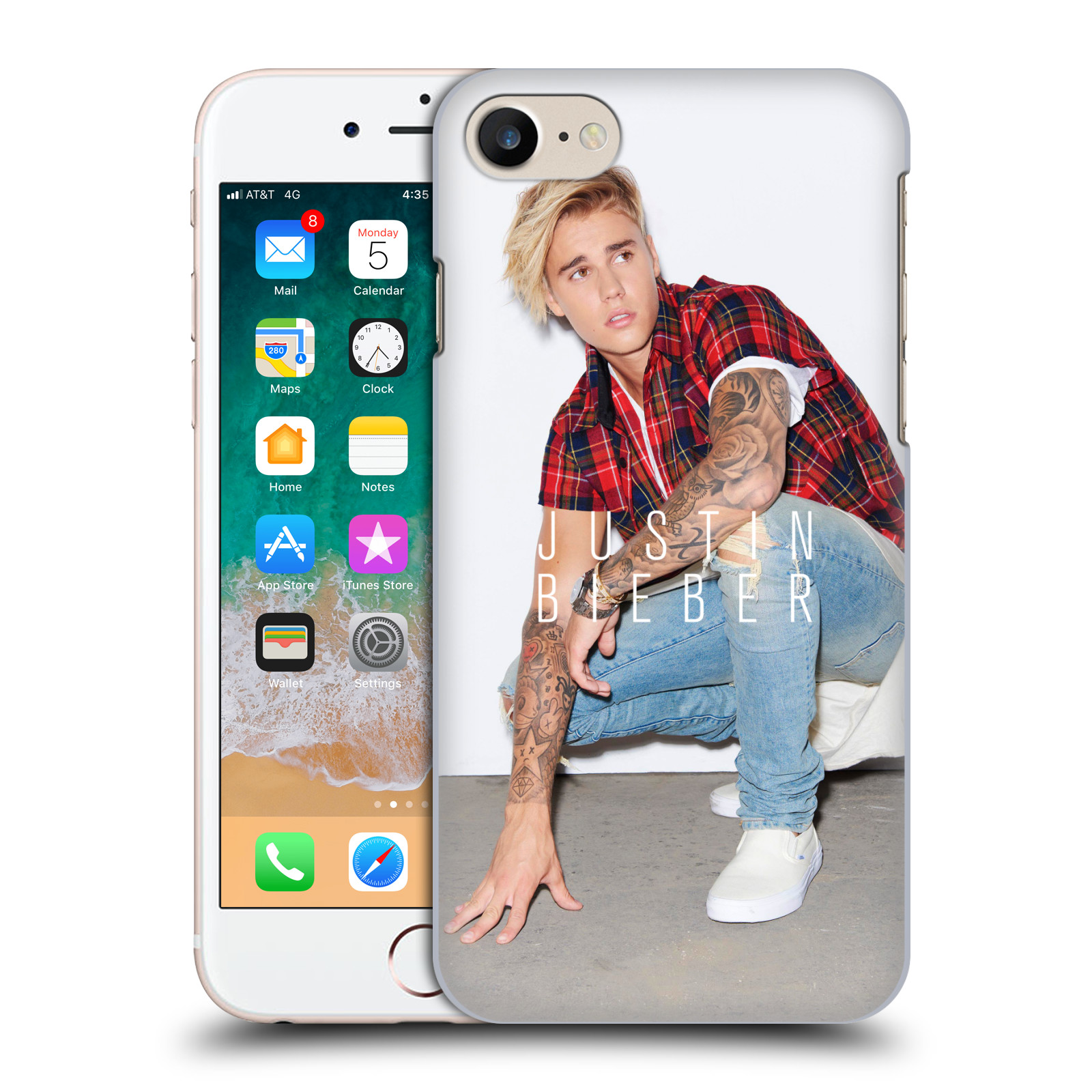 Plastové pouzdro pro mobil Apple Iphone 7/8/SE 2020 Justin Bieber foto Purpose tour kalendář