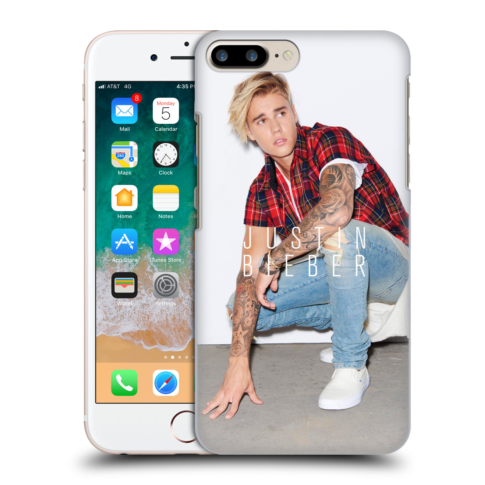 Plastové pouzdro pro mobil Apple Iphone 8 PLUS Justin Bieber foto Purpose tour kalendář