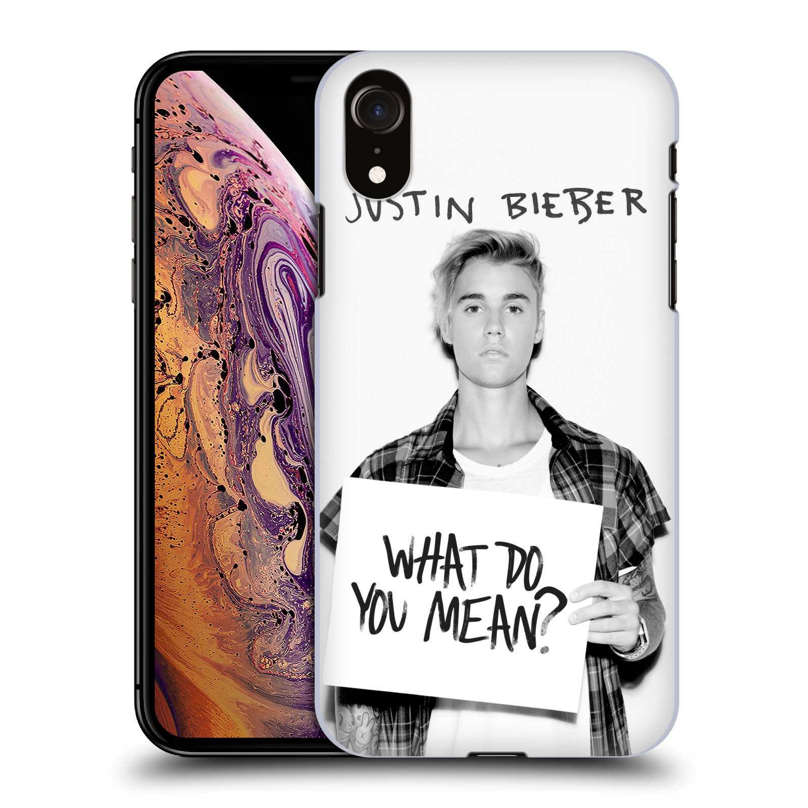 HEAD CASE plastový obal na mobil Apple Iphone XR Justin Bieber foto Purpose What do you mean