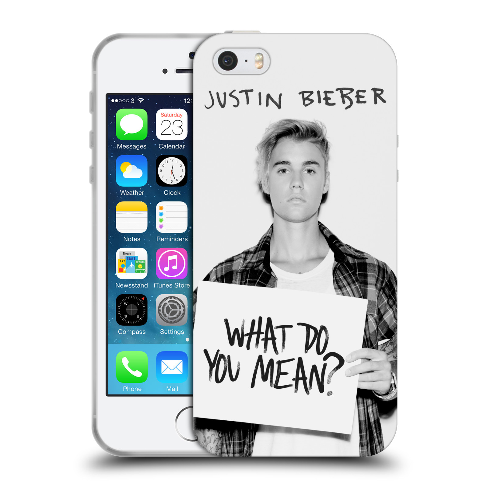 HEAD CASE silikonový obal na mobil Apple Iphone 5 / 5S originální potisk Justin Bieber What do you mean