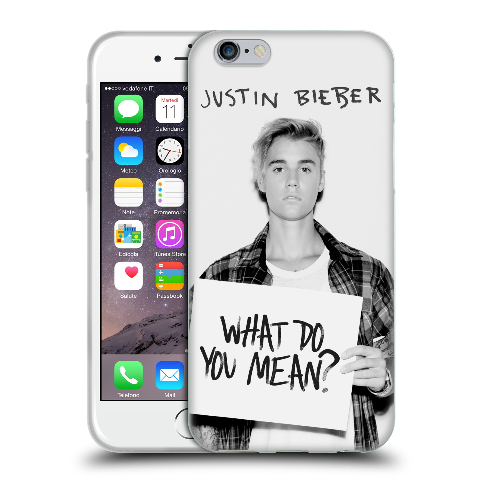 HEAD CASE silikonový obal na mobil Apple Iphone 6 / 6S originální potisk Justin Bieber What do you mean