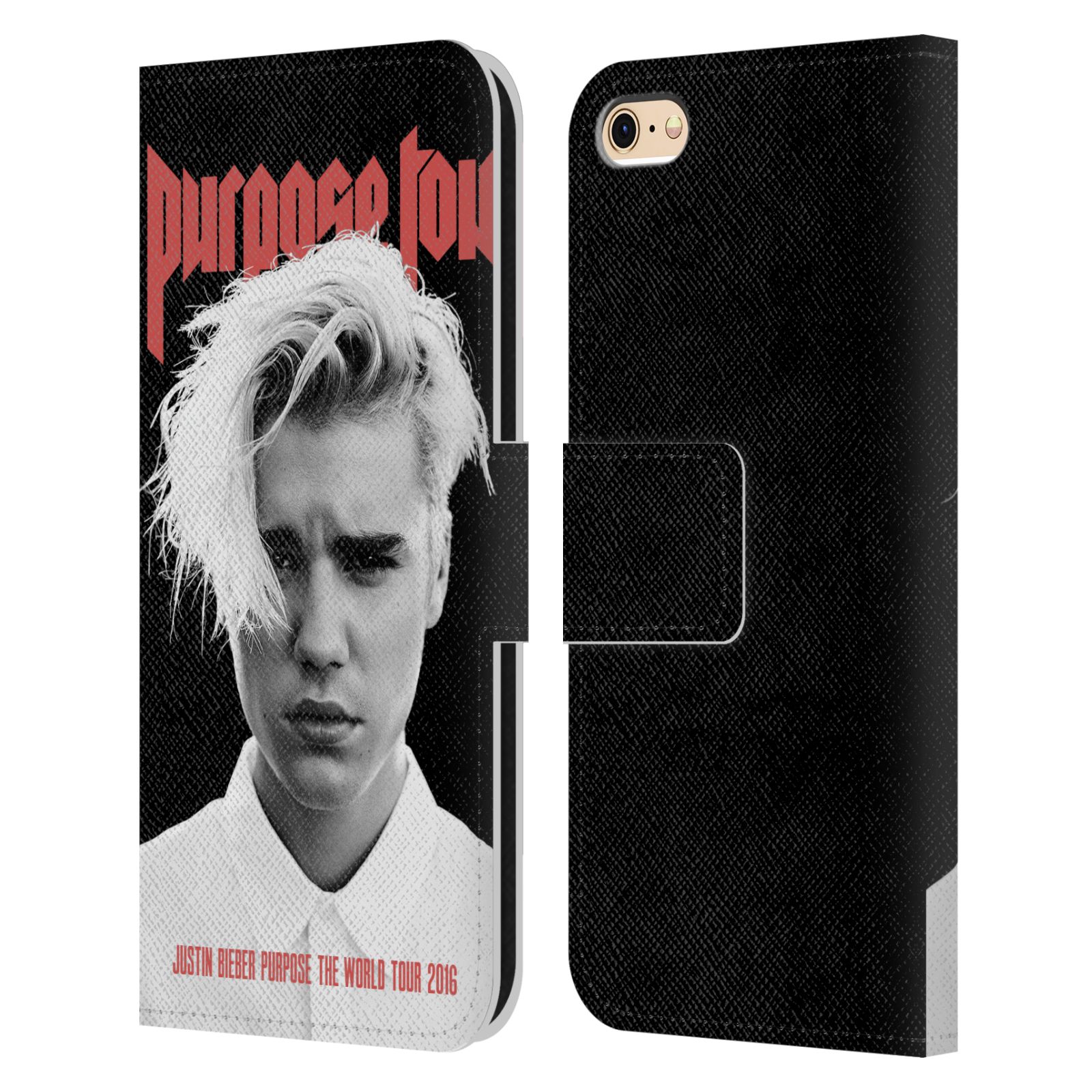 JUSTIN BIEBER TOUR MERCHANDISE LEATHER BOOK WALLET CASE FOR APPLE