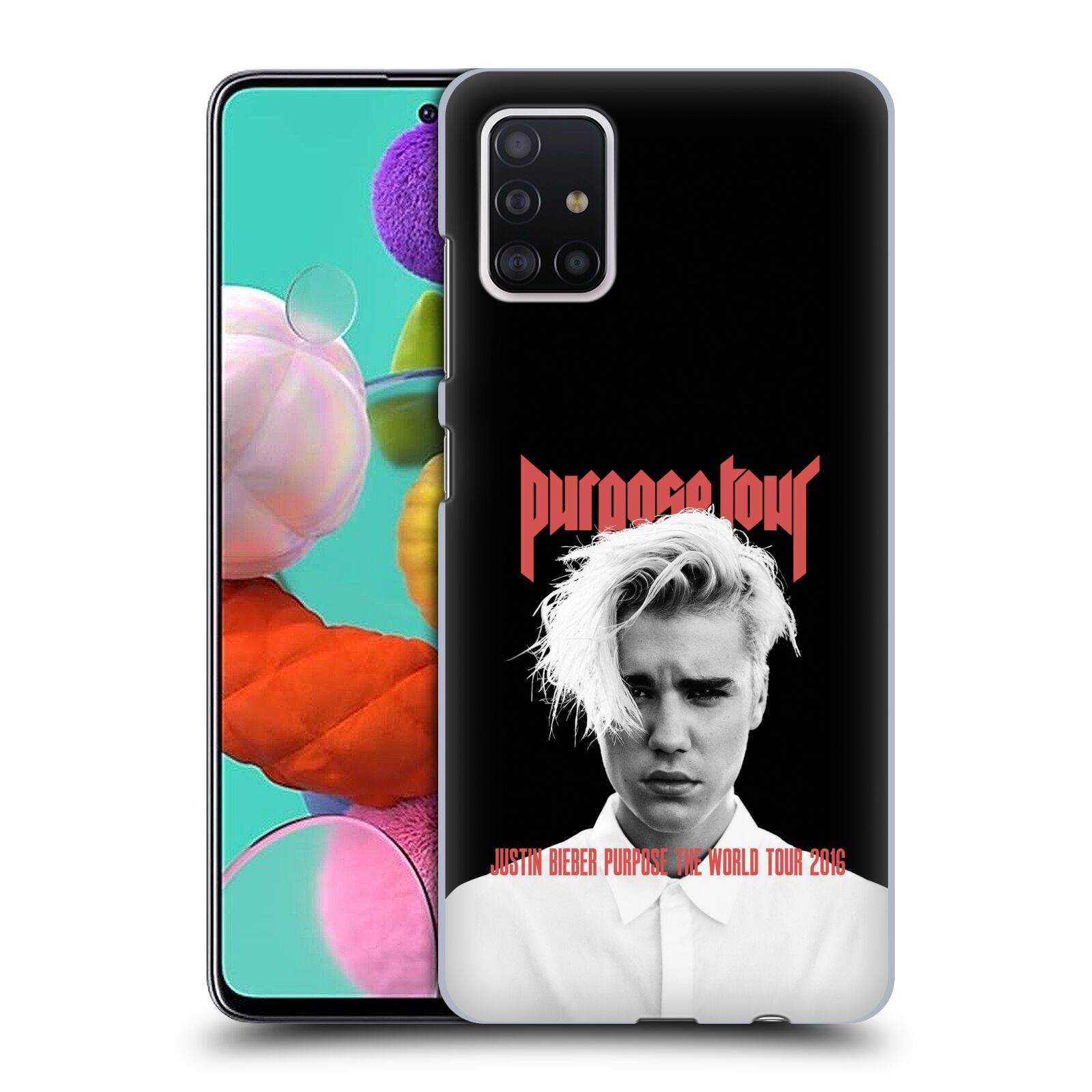 Pouzdro na mobil Samsung Galaxy A51 - HEAD CASE - Justin Bieber foto Purpose tour černé pozadí