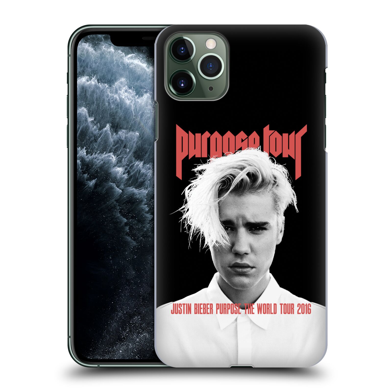 Pouzdro na mobil Apple Iphone 11 PRO MAX - HEAD CASE - Justin Bieber foto Purpose tour černé pozadí