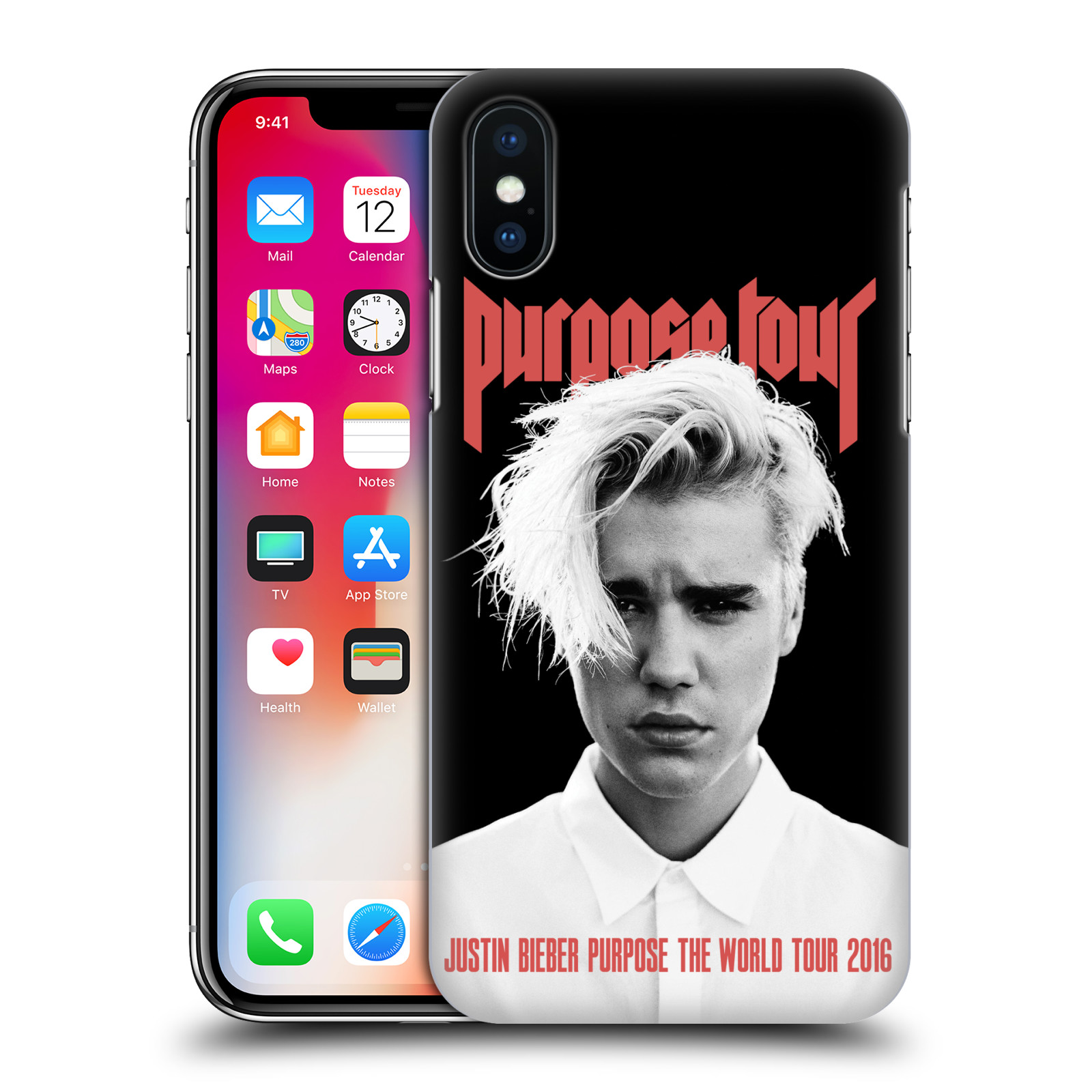 HEAD CASE plastový obal na mobil Apple Iphone X / XS Justin Bieber foto Purpose tour černé pozadí