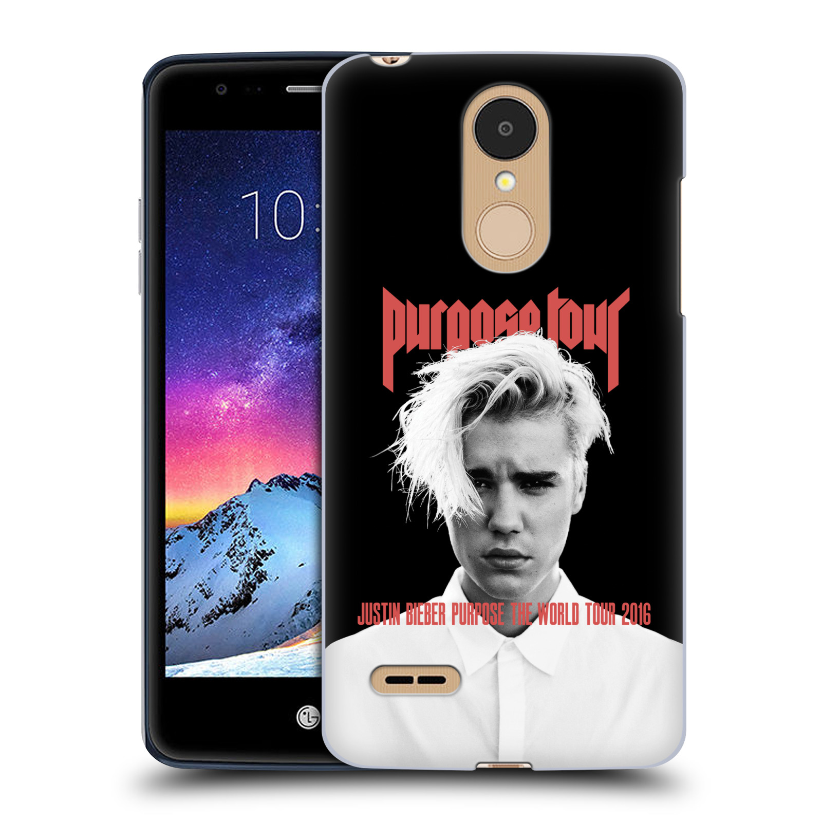HEAD CASE plastový obal na mobil LG K9 / K8 2018 Justin Bieber foto Purpose tour černé pozadí