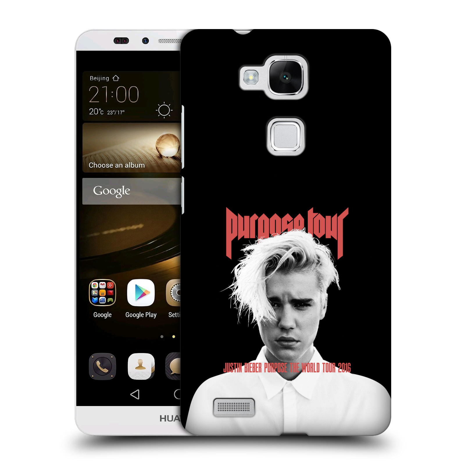 HEAD CASE plastový obal na mobil Huawei Mate 7 Justin Bieber foto Purpose tour černé pozadí