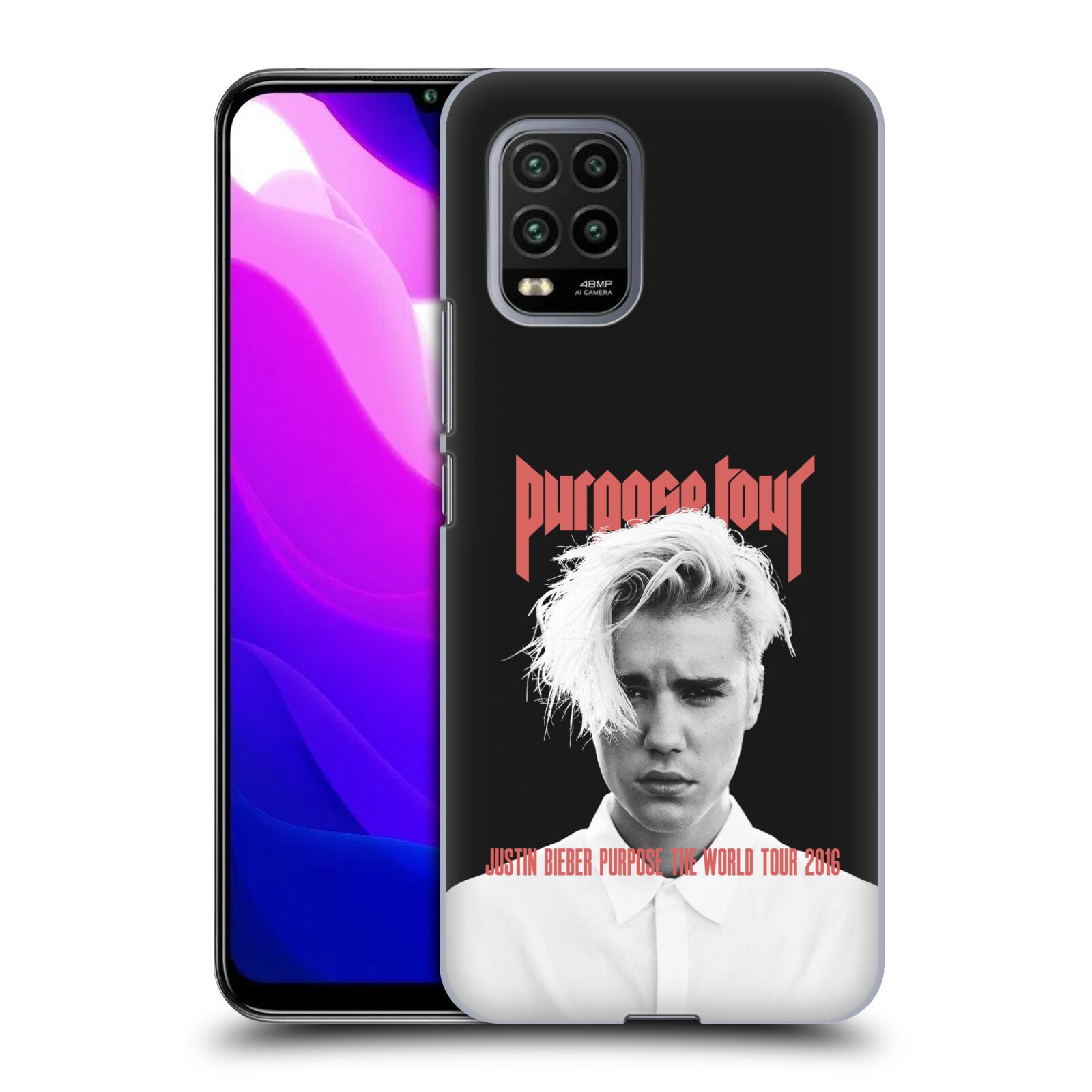 Zadní kryt, obal na mobil Xiaomi Mi 10 LITE Justin Bieber foto Purpose tour černé pozadí