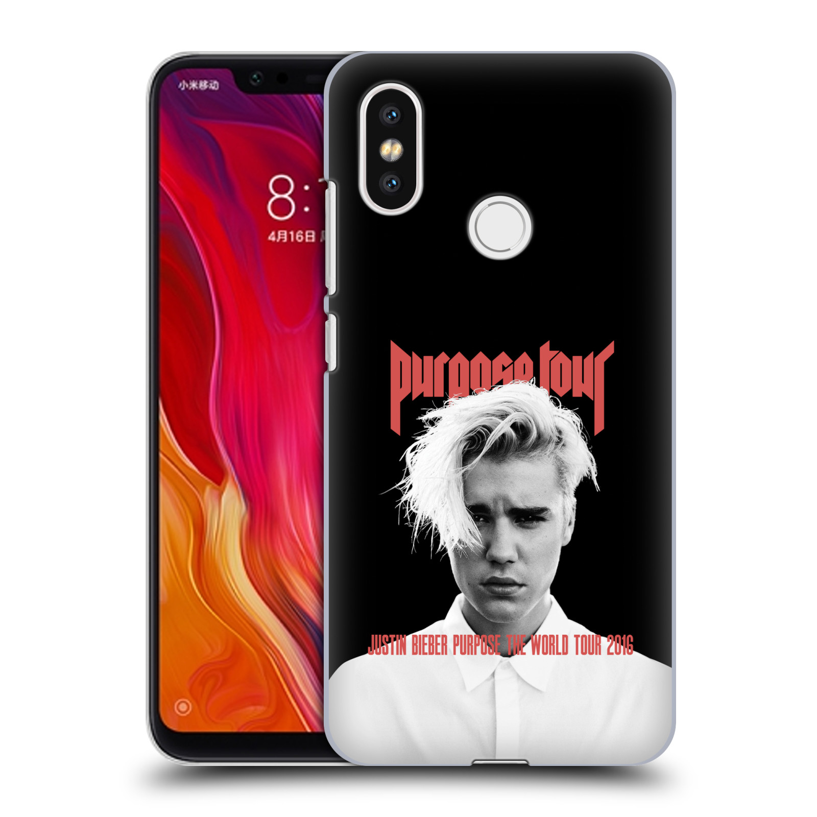 HEAD CASE plastový obal na mobil Xiaomi Mi 8 Justin Bieber foto Purpose tour černé pozadí