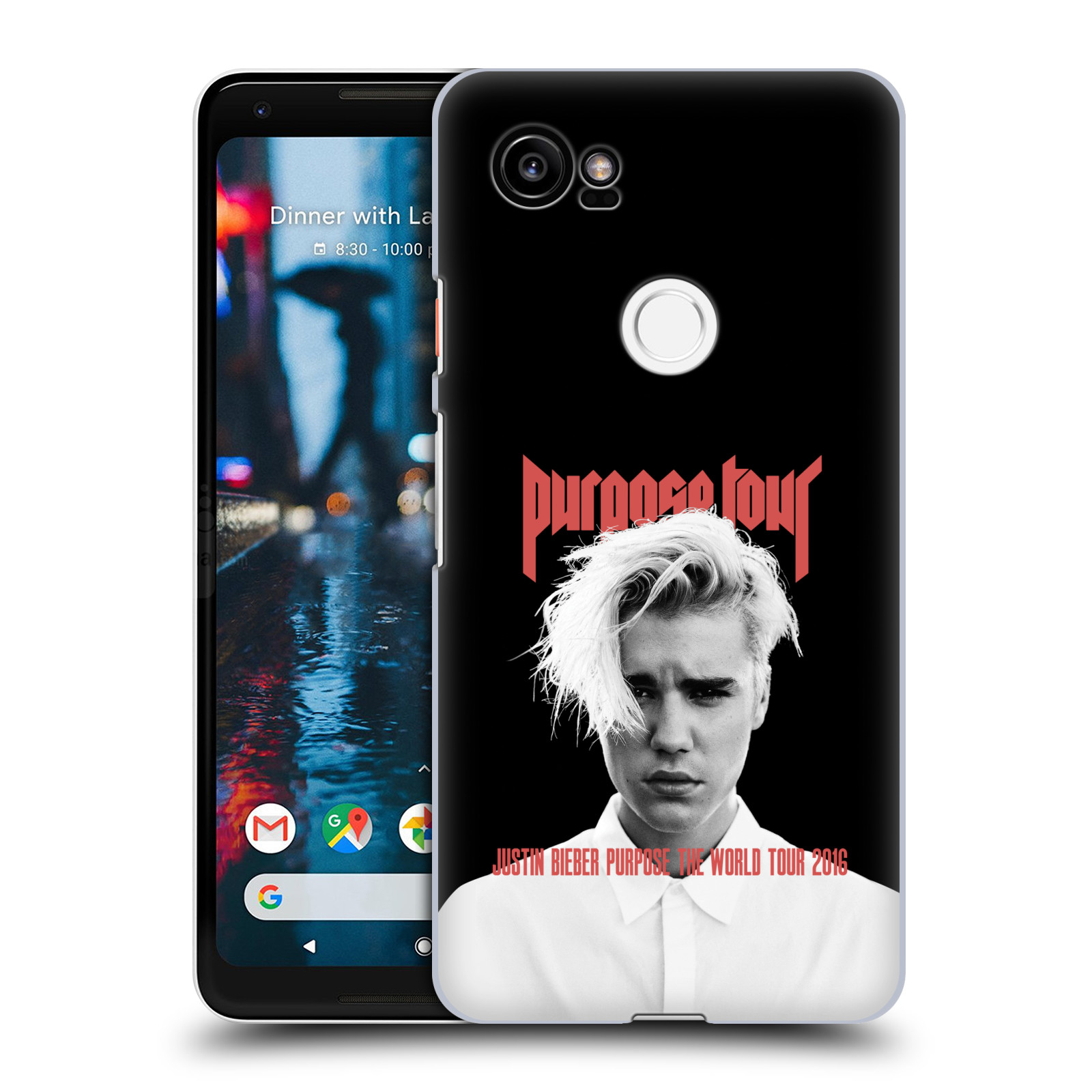 HEAD CASE plastový obal na mobil Google Pixel 2 XL Justin Bieber foto Purpose tour černé pozadí